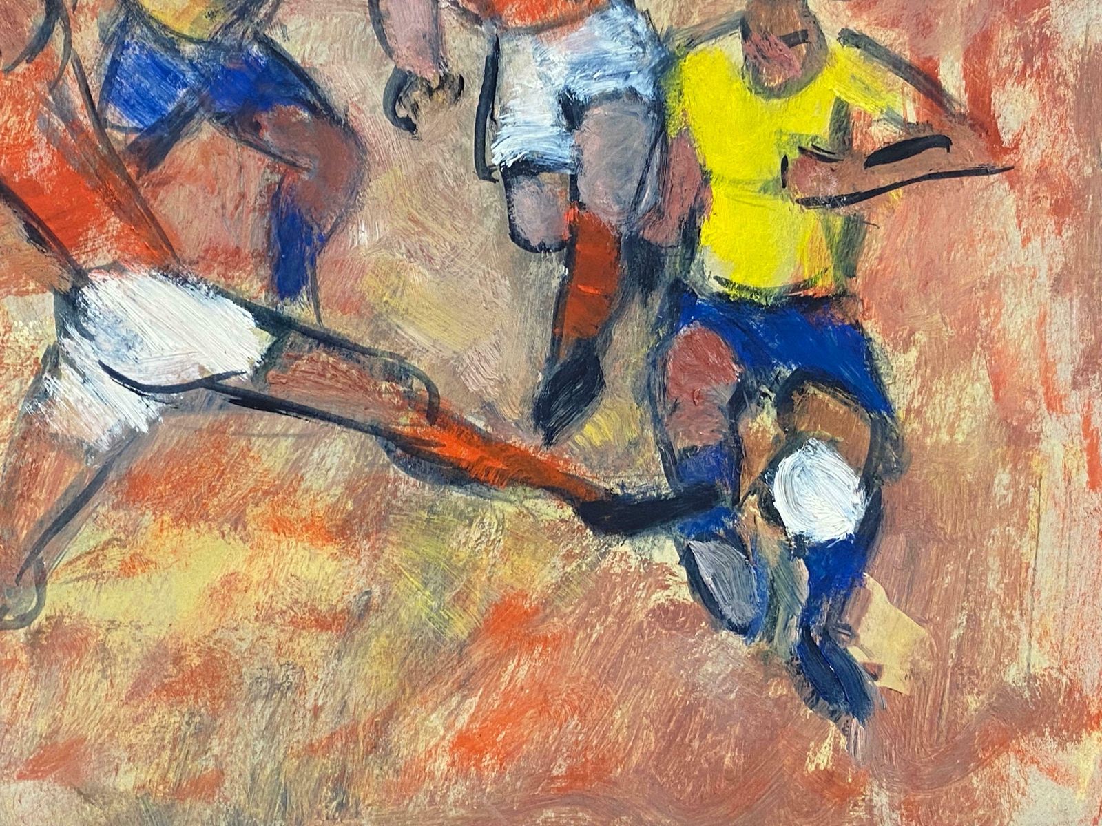 Elisabeth Hahnthe Football Match 20th Century German Modernist Oil Painting Playing Football20th Century photo 1282.0