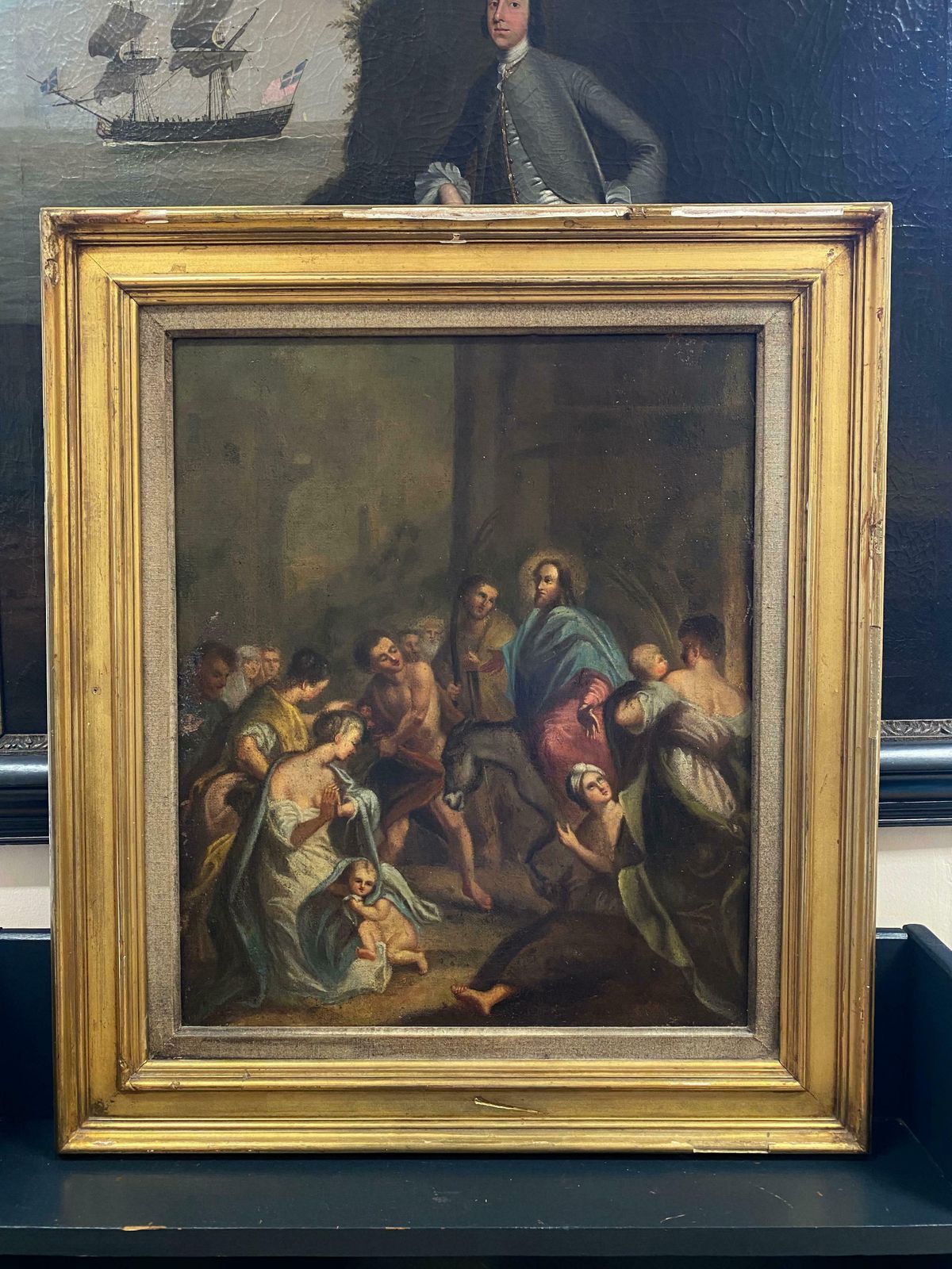 French Old Master18th/19th Century French Old Master Oil Christ Entering Jerusalem19th Century photo for sale