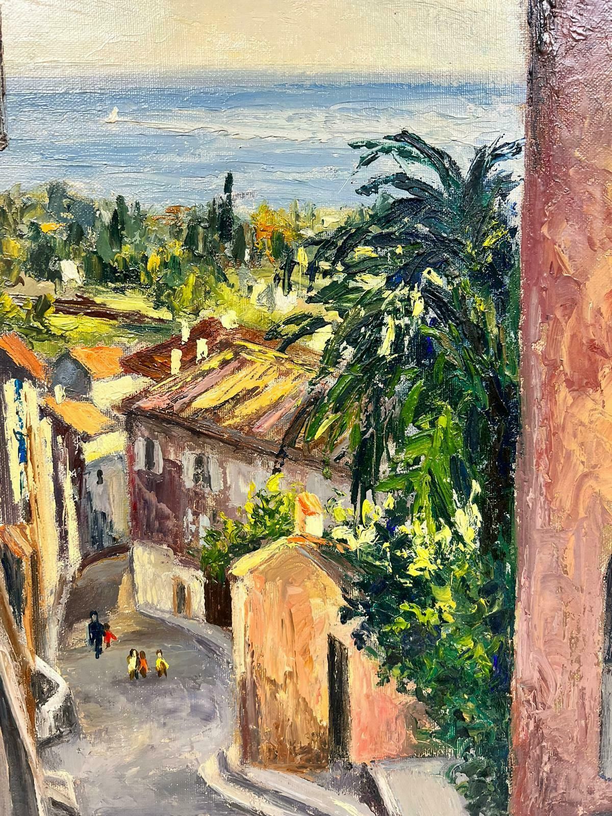 Josine Vignoncagnes Sur Mer French Exotic Town Post Impressionist Signed Thick Oil Impasto1960's photo Art