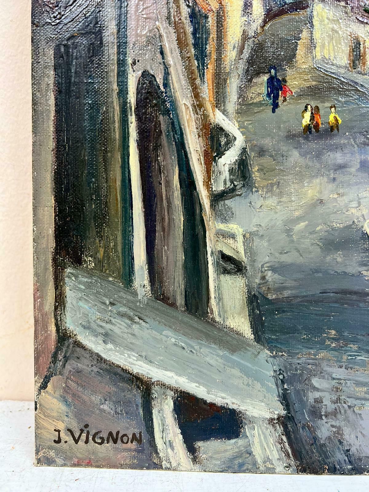 Josine Vignoncagnes Sur Mer French Exotic Town Post Impressionist Signed Thick Oil Impasto1960's photo vinterior