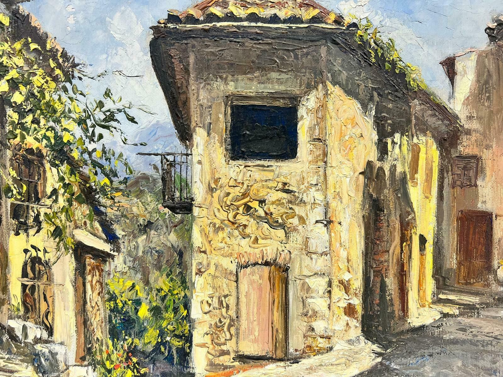 Josine Vignoncagnes Sur Mer French Old Stone Town Post Impressionist Signed Thick Oil Impasto1960's photo furniture