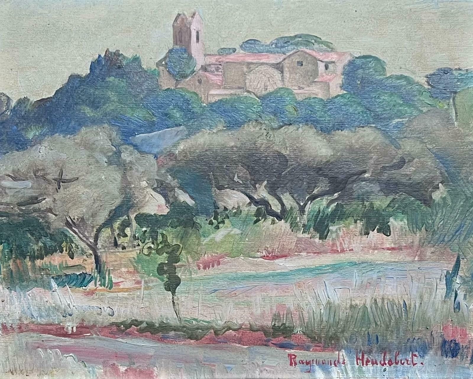 Raymond Heudebert (French 1894 1991)french Post Impressionist Signed Oil Mid Century Provencal Landscape & Village1950's
