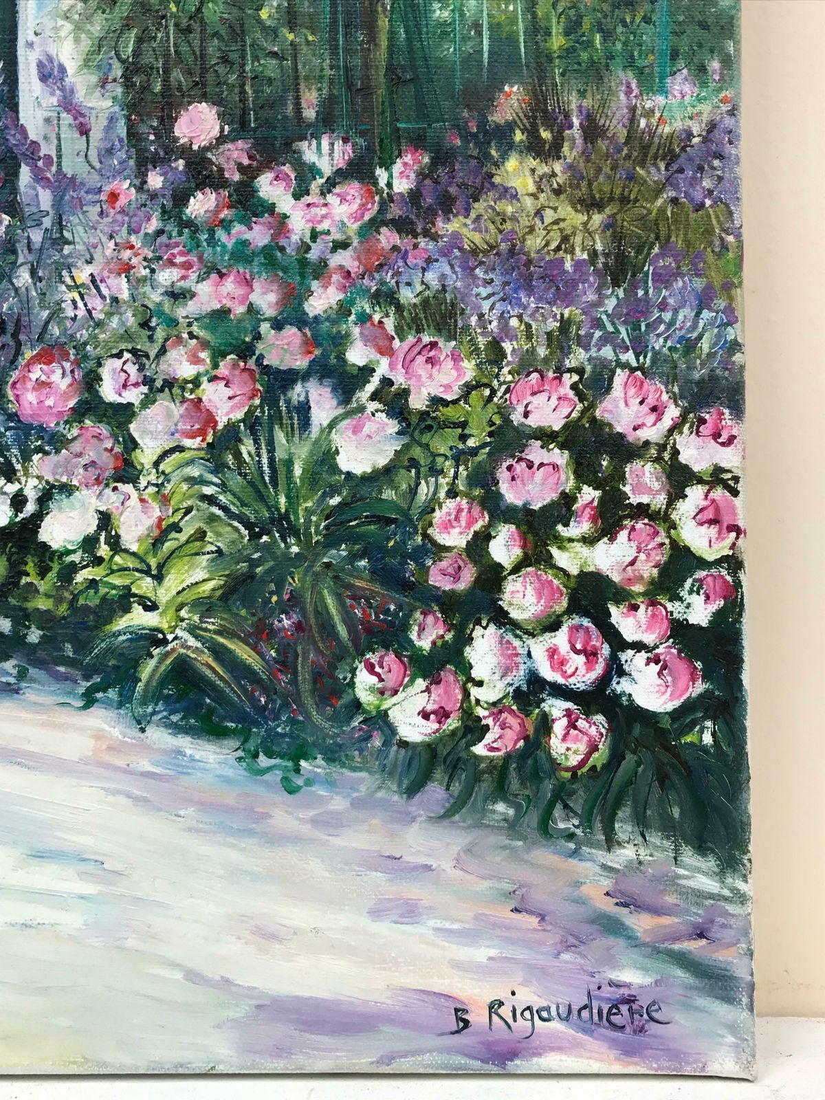 B. Rigaudierethe Garden Door At Giverny, Signed French Impressionist Oil Painting On Canvas photo Art