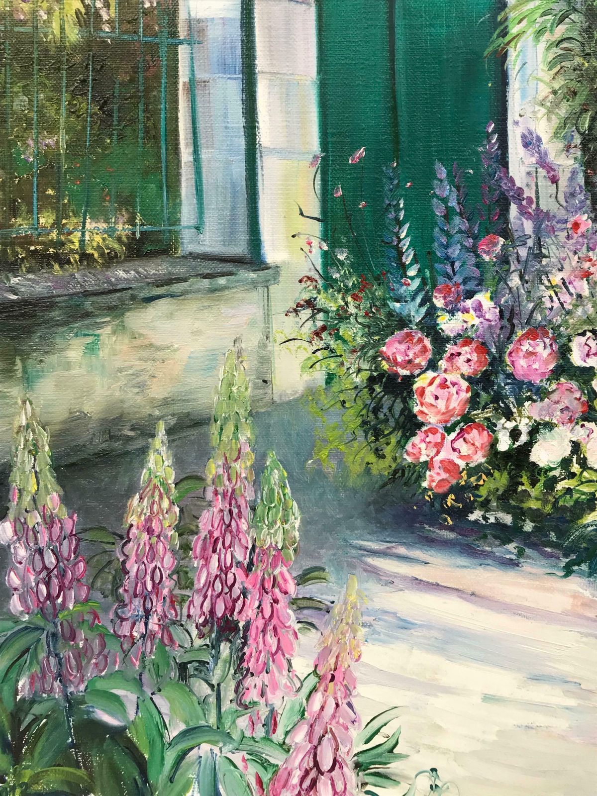 B. Rigaudierethe Garden Door At Giverny, Signed French Impressionist Oil Painting On Canvas photo buy