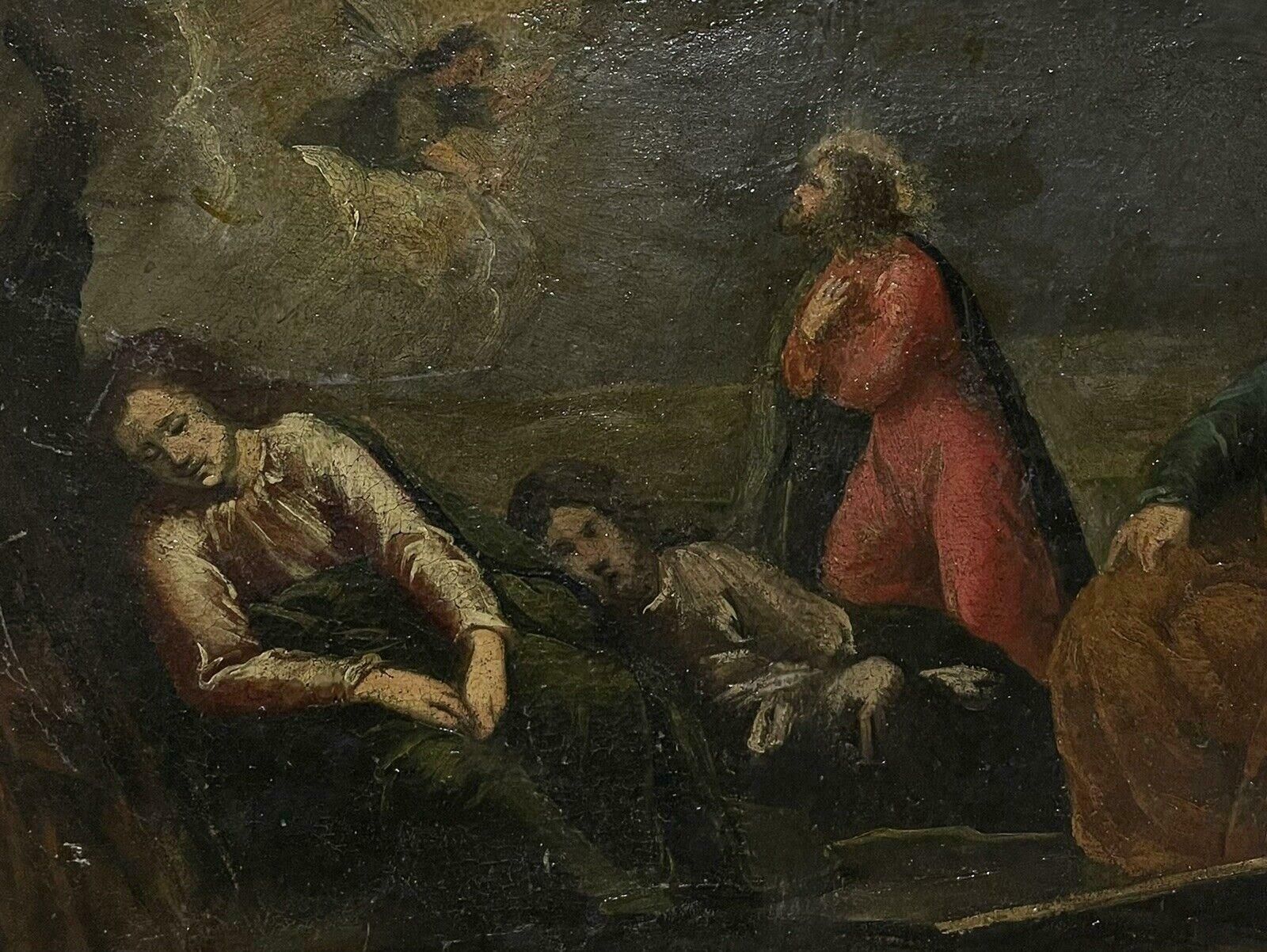 18th Century French Old Masterfrench Old Master The Garden Of Gethsemane Unusual Shape Panel