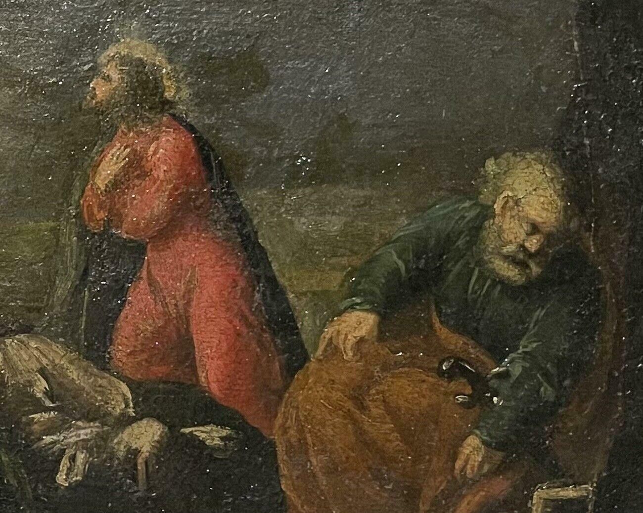 18th Century French Old Masterfrench Old Master The Garden Of Gethsemane Unusual Shape Panel photo Art