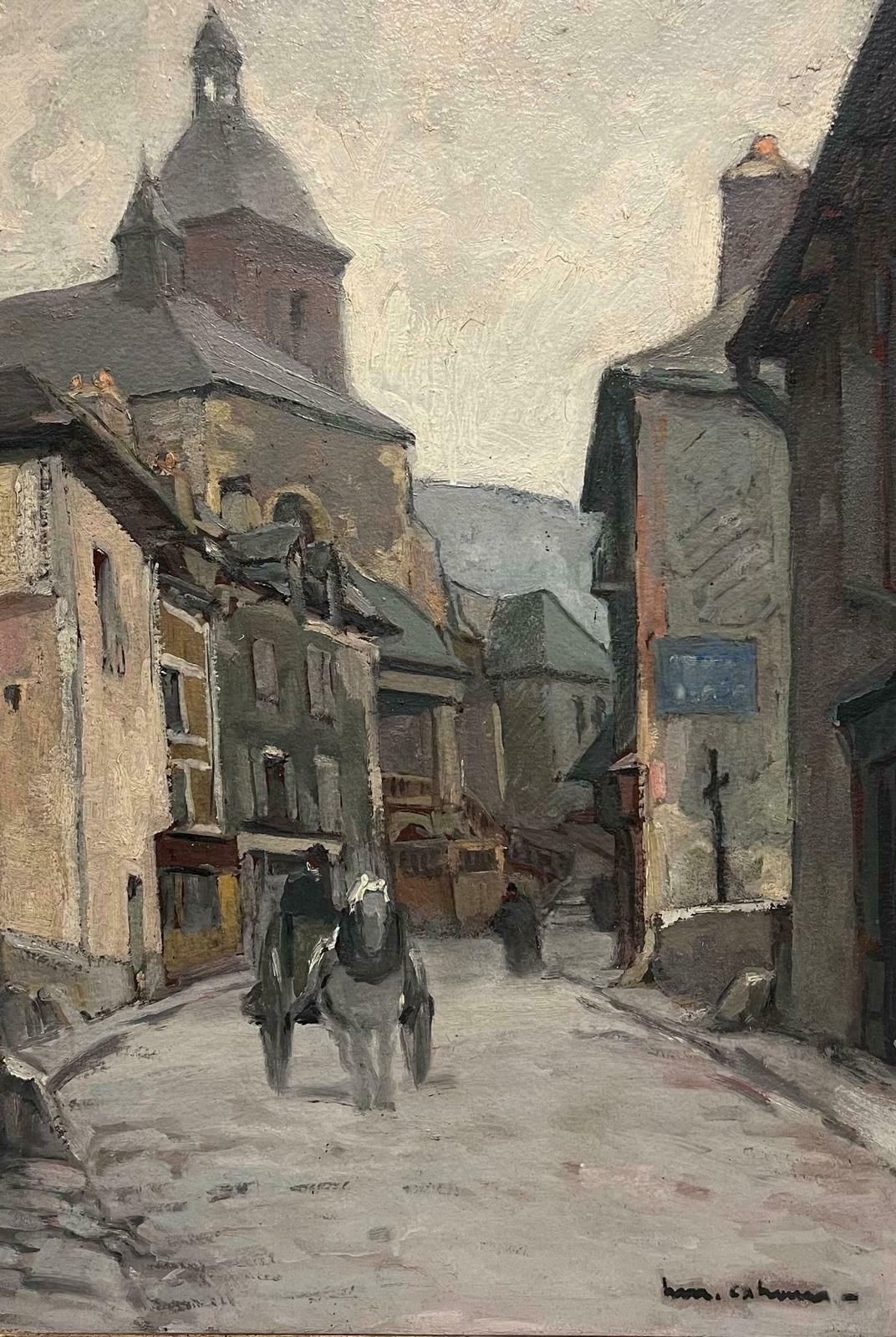 Henri Maurice Cahoursantique French Post Impressionist Signed Oil Old Provencal Village Street photo furniture