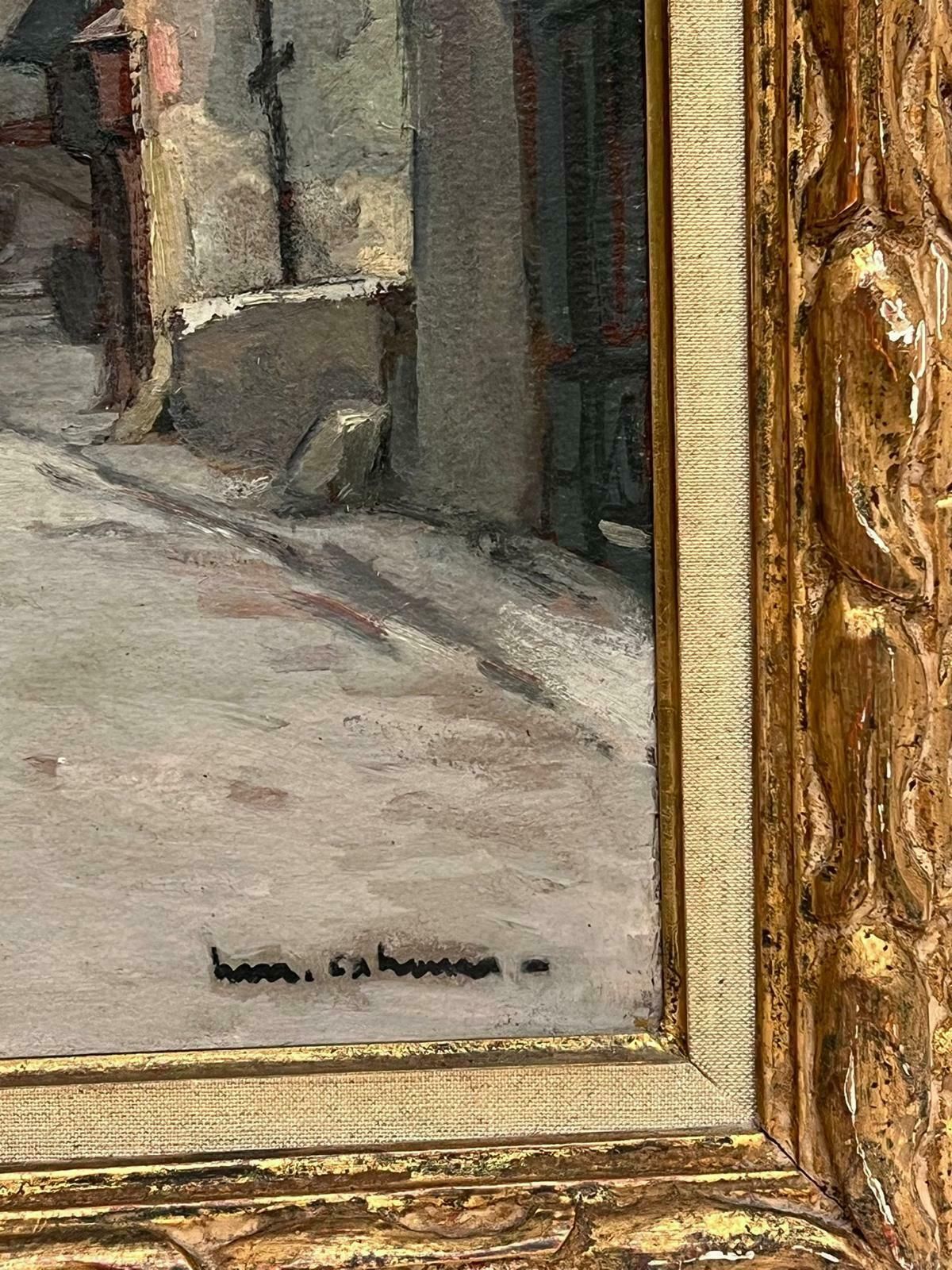 Henri Maurice Cahoursantique French Post Impressionist Signed Oil Old Provencal Village Street photo for sale