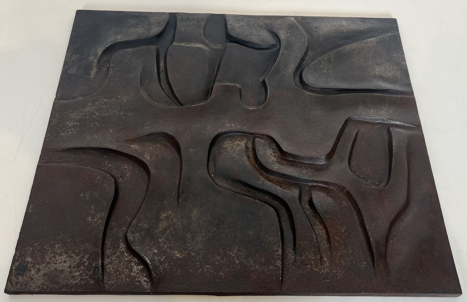 Modernist Cast Iron Fireplace Plate