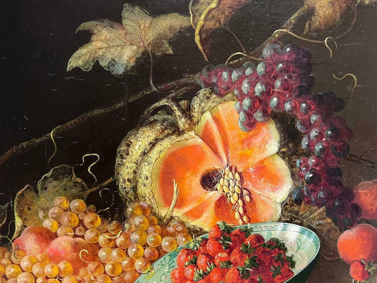 French Schoolantique French Still Life Strawberry Bowl Abundant Still Life Of Fruit Interior photo 2462.0