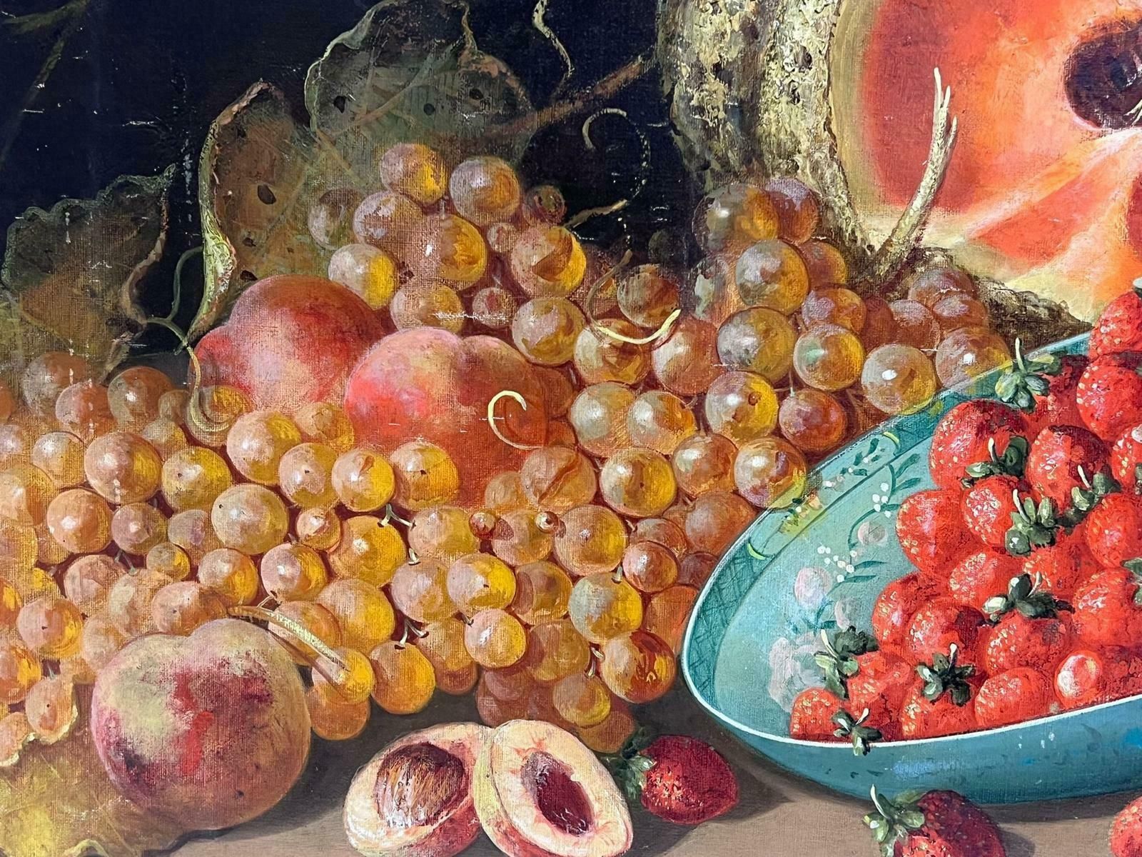 French Schoolantique French Still Life Strawberry Bowl Abundant Still Life Of Fruit Interior photo buy