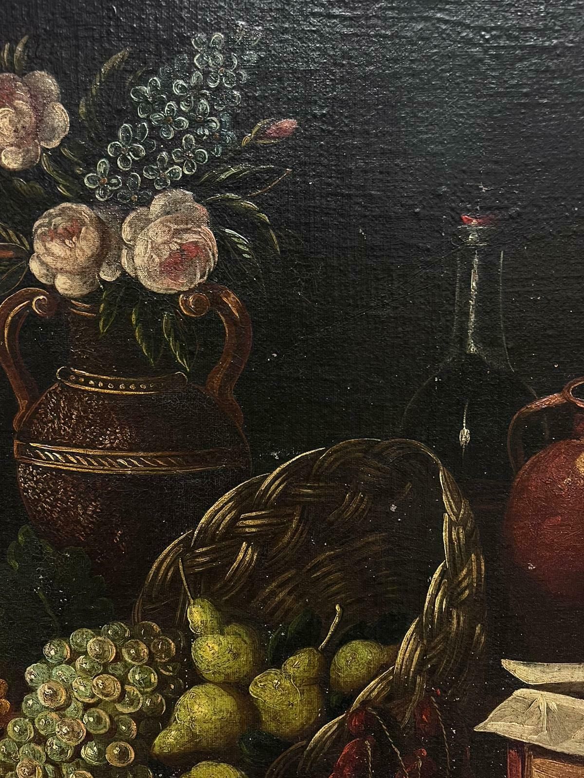 Unknownhuge 18th Century Italian Old Master Oil Painting Still Life Fruit In Basket18th Century photo 2682.0