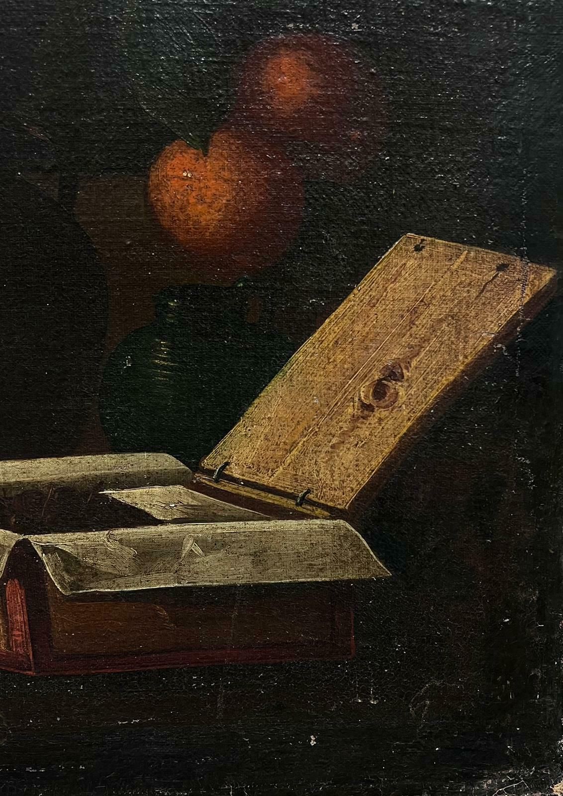 Unknownhuge 18th Century Italian Old Master Oil Painting Still Life Fruit In Basket18th Century photo vintage