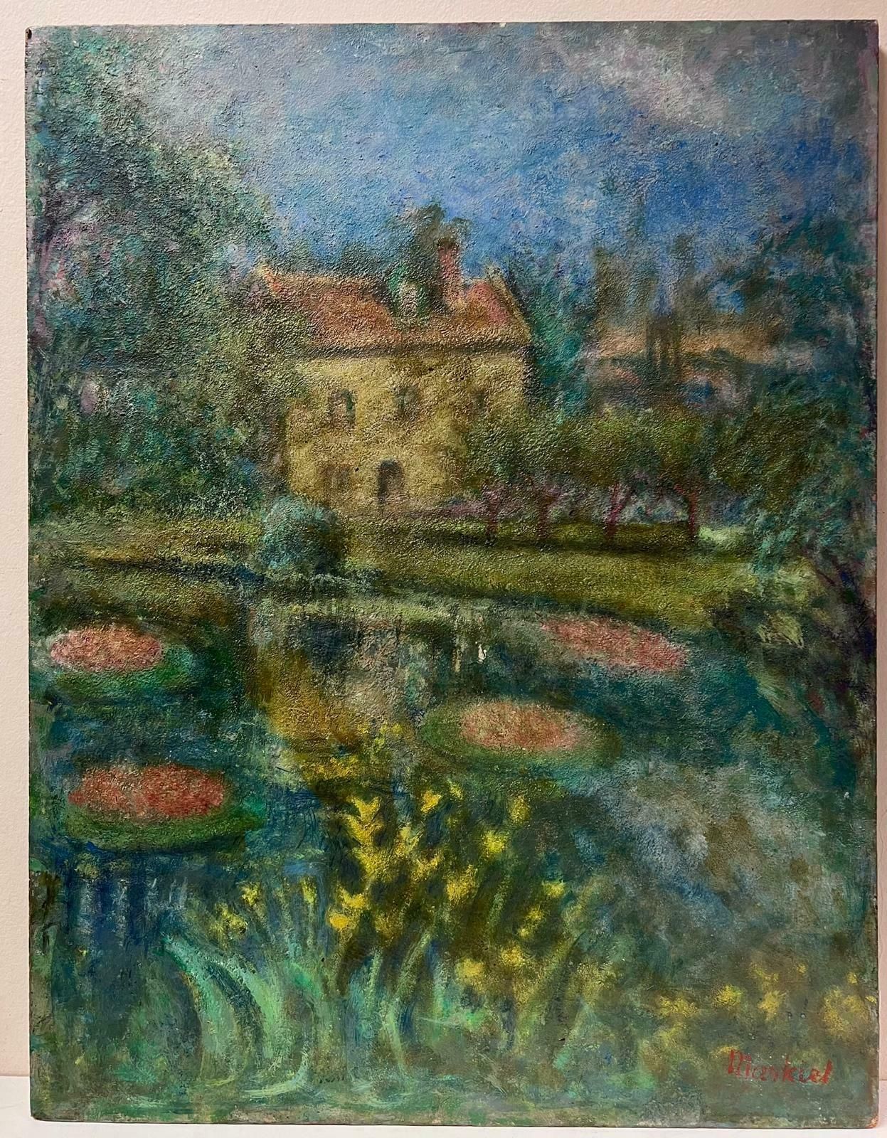Jacob Markielthe Lily Pond 20th Century Modernist Oil Painting By Listed Polish Artist photo furniture