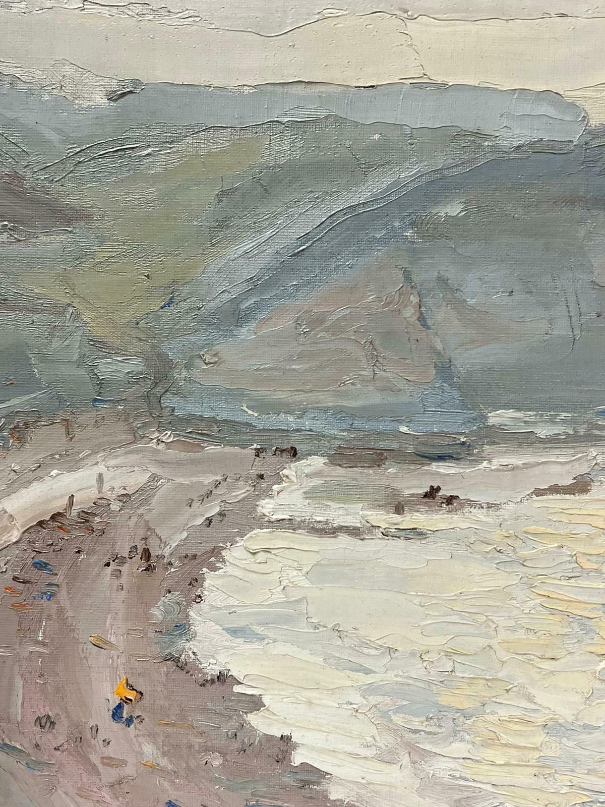 Georges Bordonove1970's French Impressionist Oil Etretat Normandy Coastline Seascape Signed Oil 1970 photo for sale