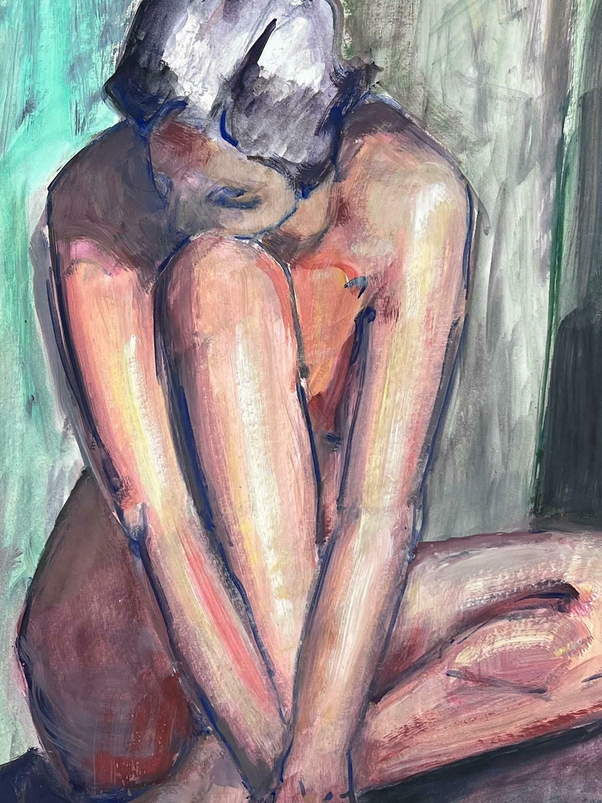 French Modernistreclining Nude Lady Model 1970's French Modernist Painting Provence Collection1970's photo Art