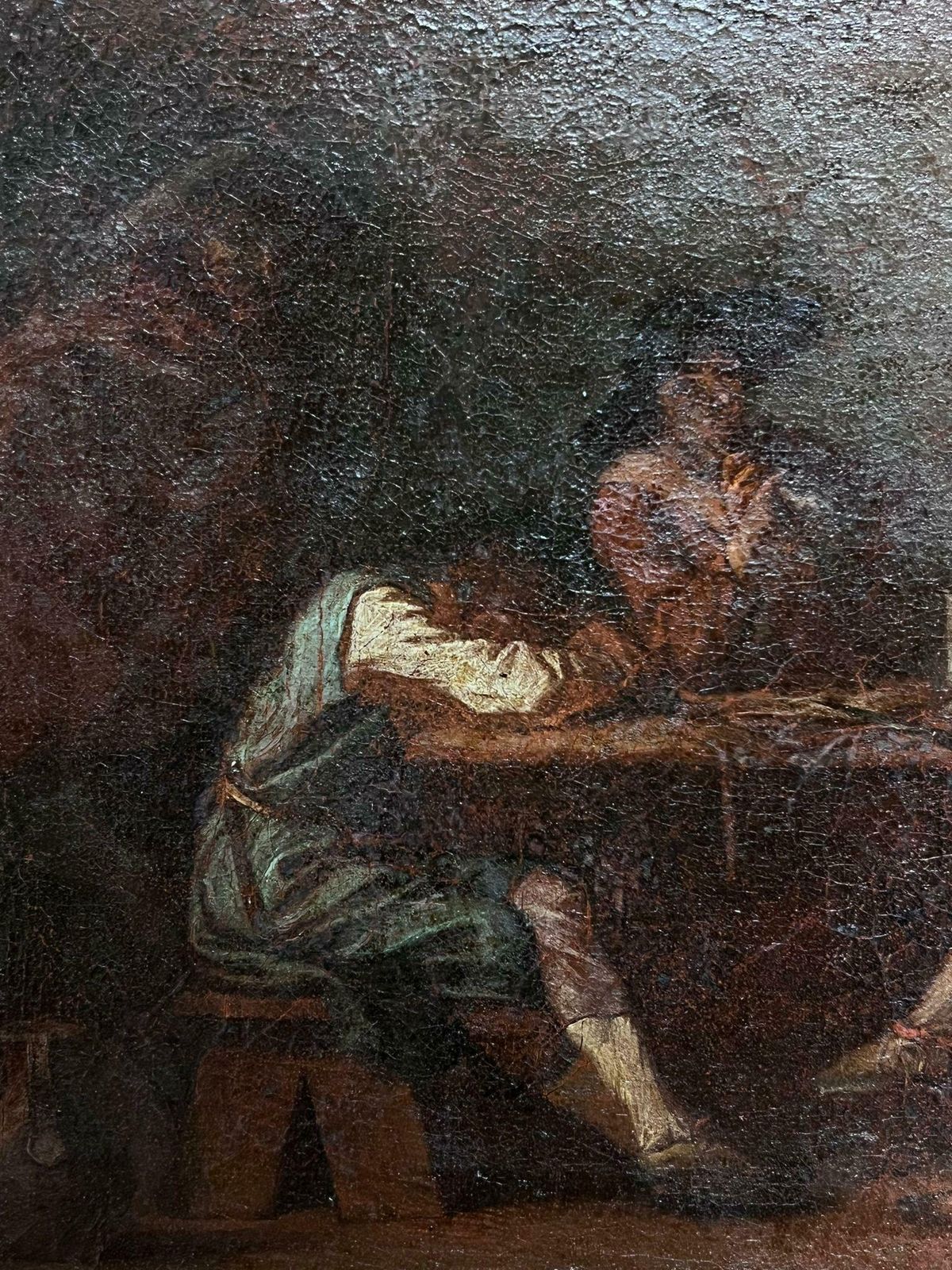 Flemish Old Master17th Century Flemish Old Master Oil Tavern Interior Drinkers Sloped Over Tables photo Art