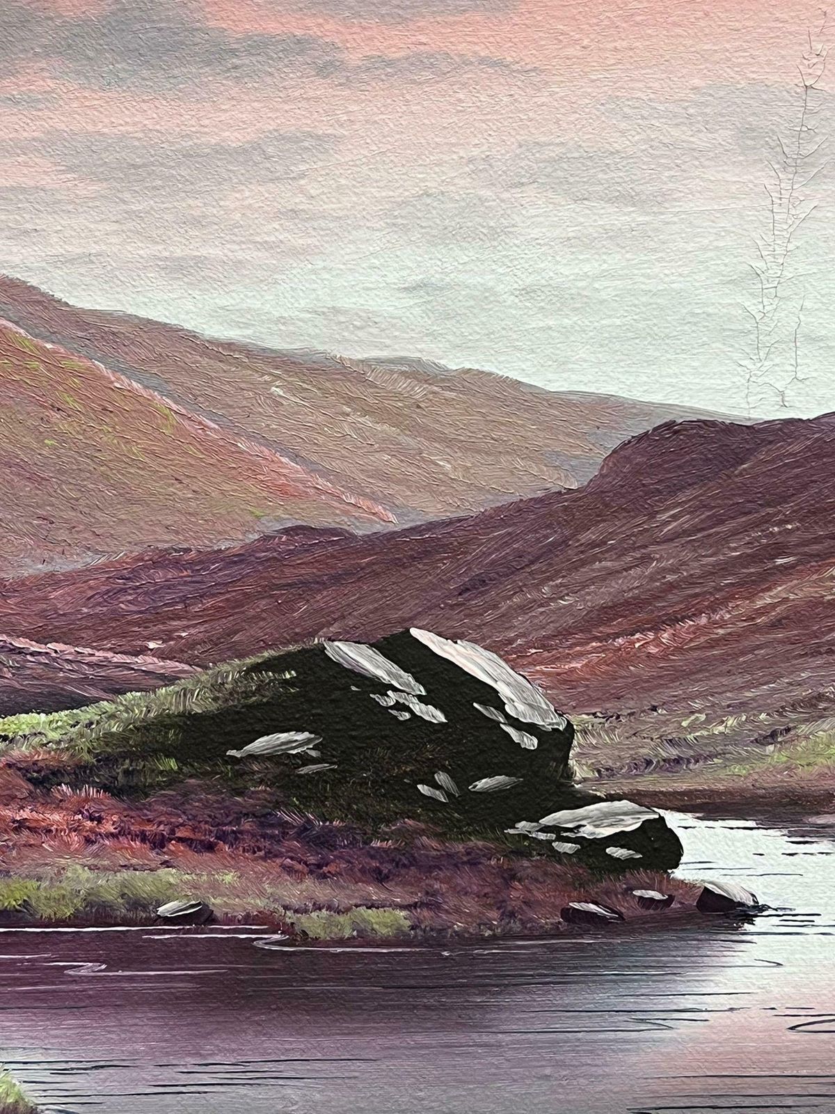 Brian Horsewellscottish Highlands Sunset Atmospheric Sky River Landscape Signed British Oil photo Art