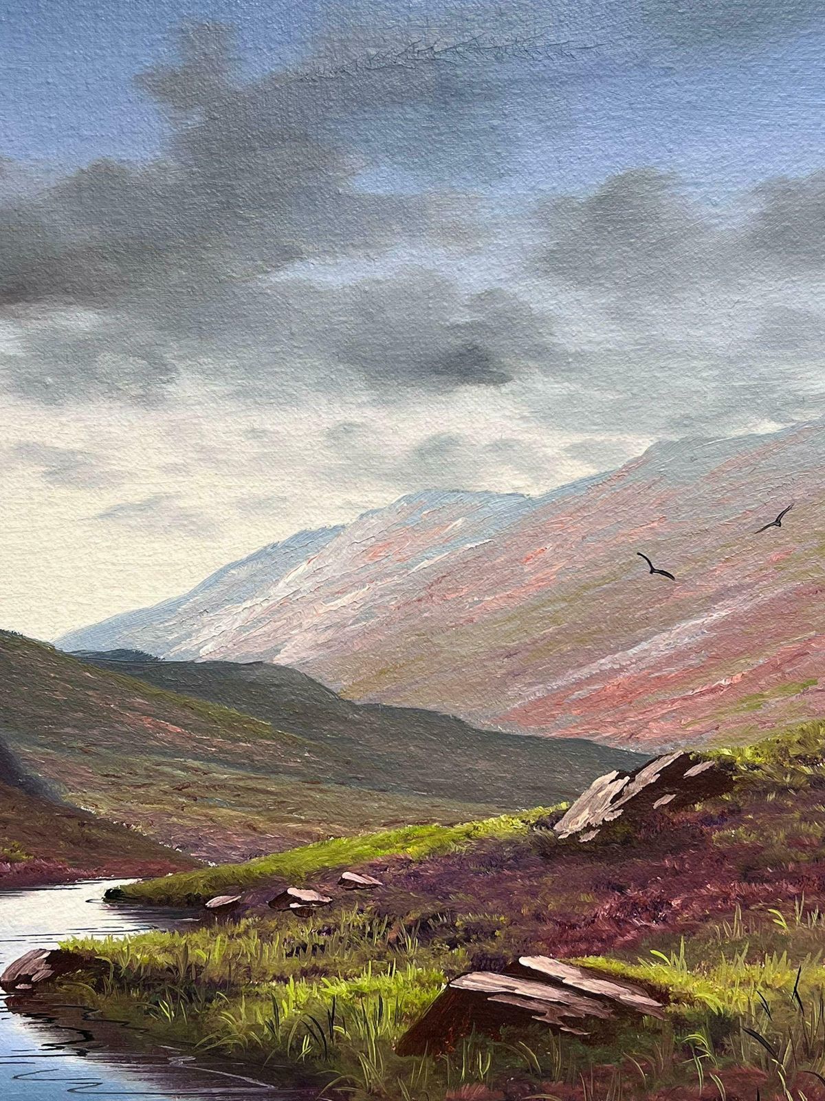 Brian Horsewellfine Scottish Highland River Landscape Atmospheric Sky Original British Oil photo for sale