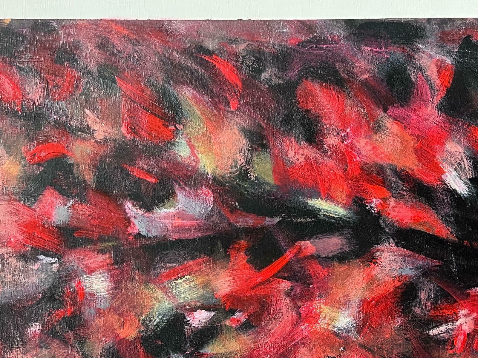 Gerard Guegueniatfrench Abstract Expressionist Signed Oil Blur Of Red & Black Colors photo 1231.0
