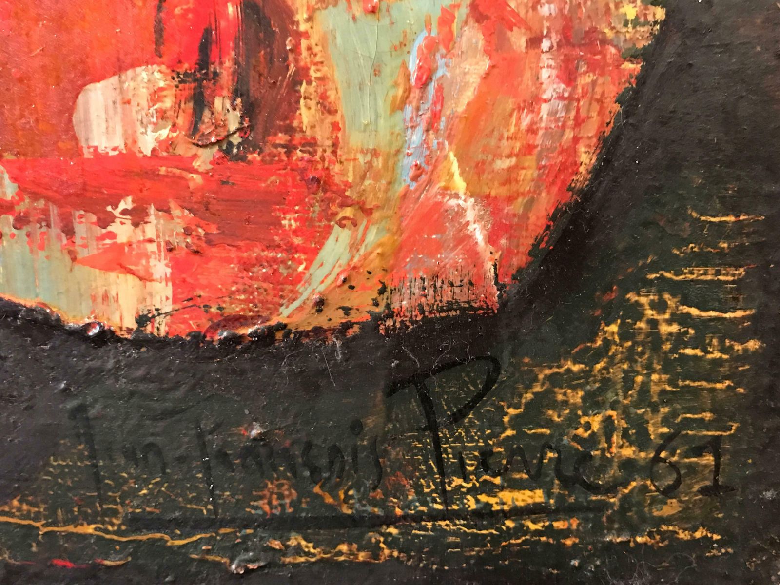 Jean Francois Pierrelarge French Abstract Oil Painting Beautiful Colorsc.1961 photo Art