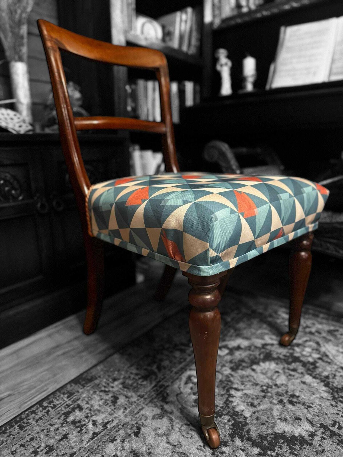 Antique Victorian Bedroom Chair C1860 / New Upholstery photo Furniture