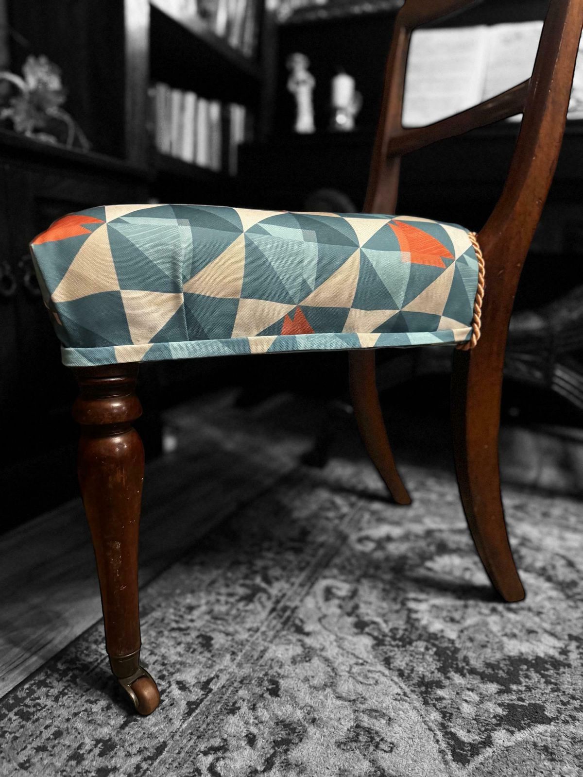 Antique Victorian Bedroom Chair C1860 / New Upholstery photo vinterior