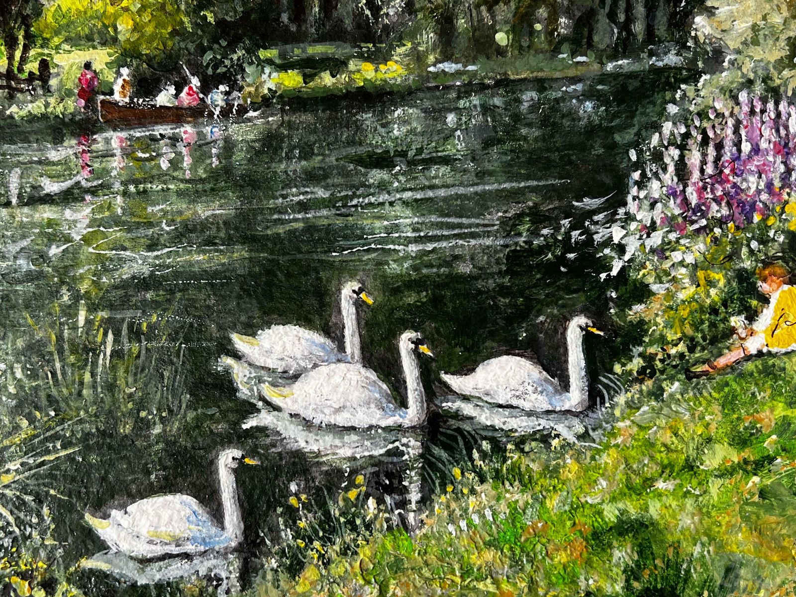 Norman A Olleya Family Day Out Feeding The Swans By The River Mole photo Art