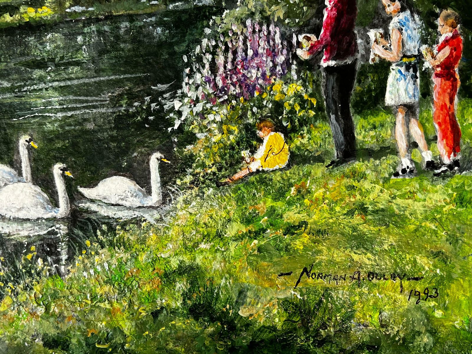 Norman A Olleya Family Day Out Feeding The Swans By The River Mole photo vinterior