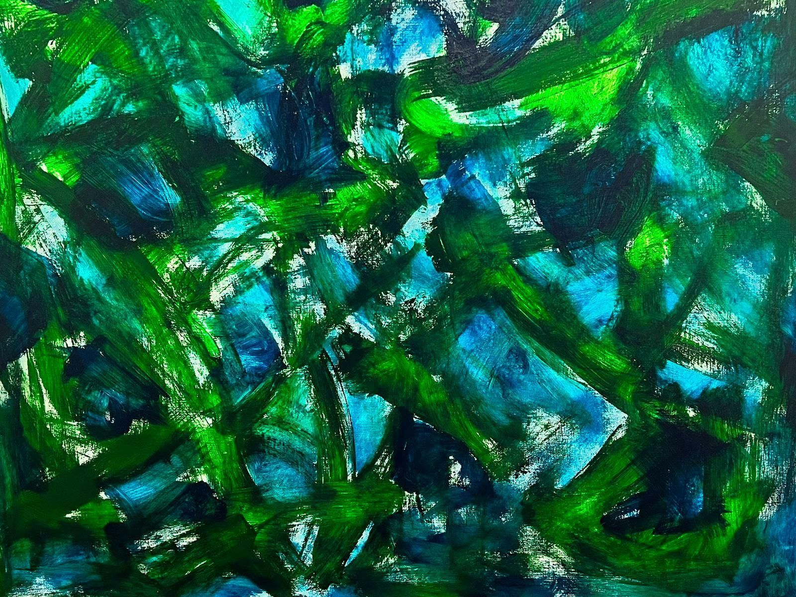 Sally Bradshawcontemporary British Abstract Huge Painting   Green And Bluesc.2022 photo Art