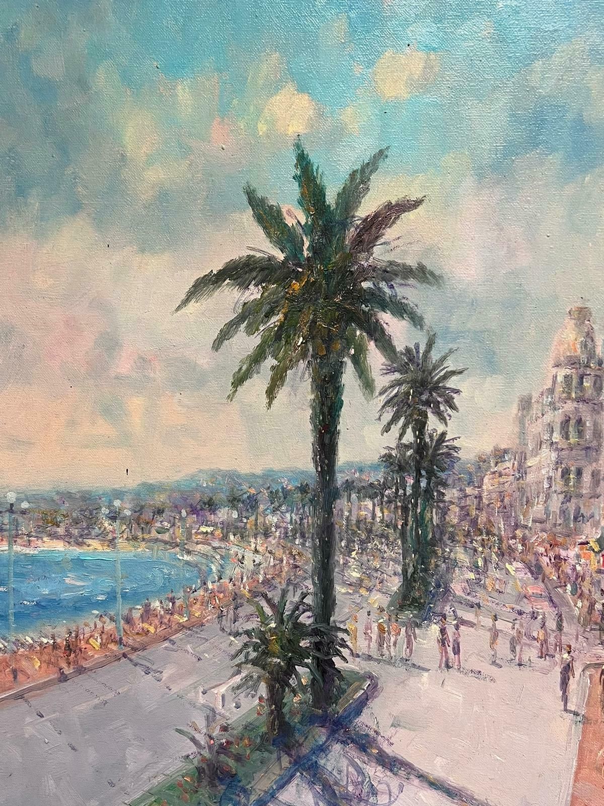 Laszlo Ritterthe Negresco Note Nice Promenade Des Anglais Large Impressionist Oil Painting1950's photo 2554.0