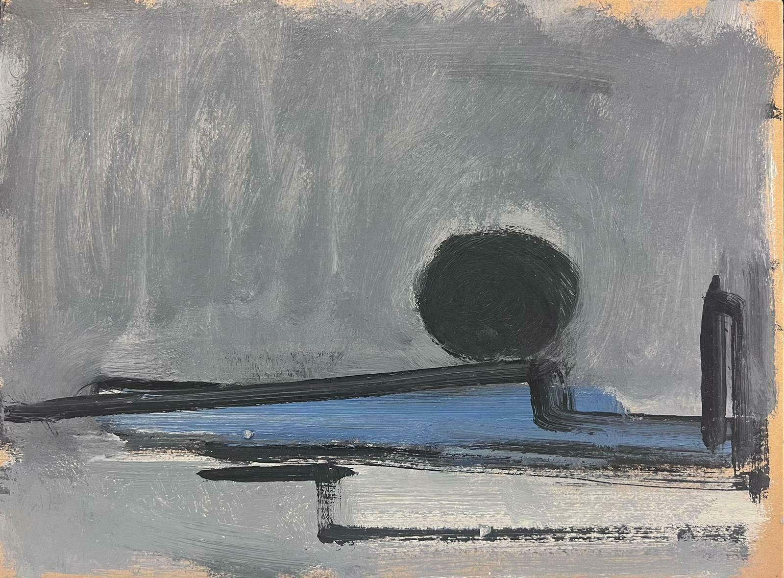 Elisabeth Hahn20th Century German Modernist Oil Painting Grey Ball Abstract20th Century photo for sale