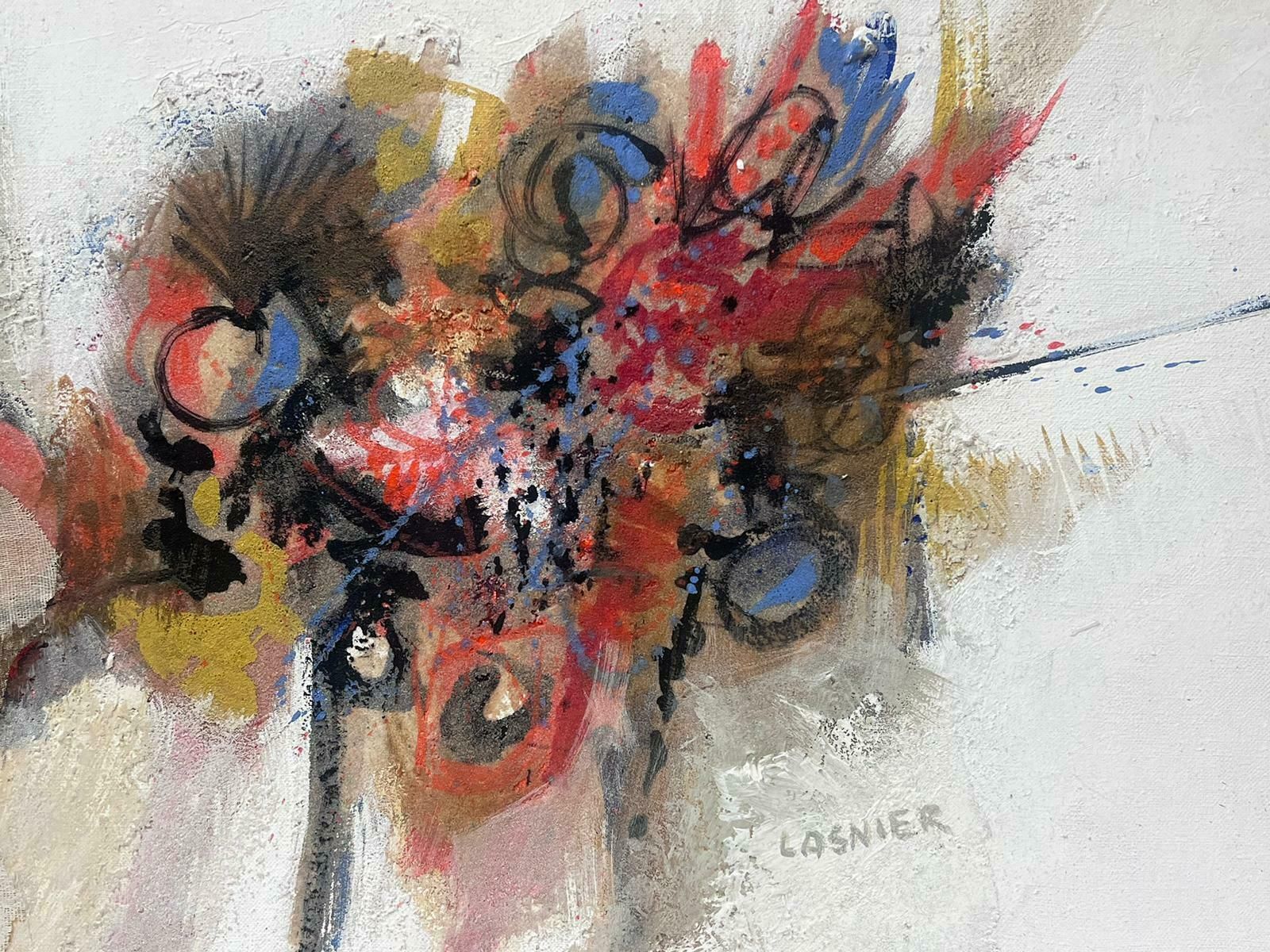 Huguette Ginet Lasnier 20th Century French Expressionist Signed Oil Explosion Of Colours photo furniture