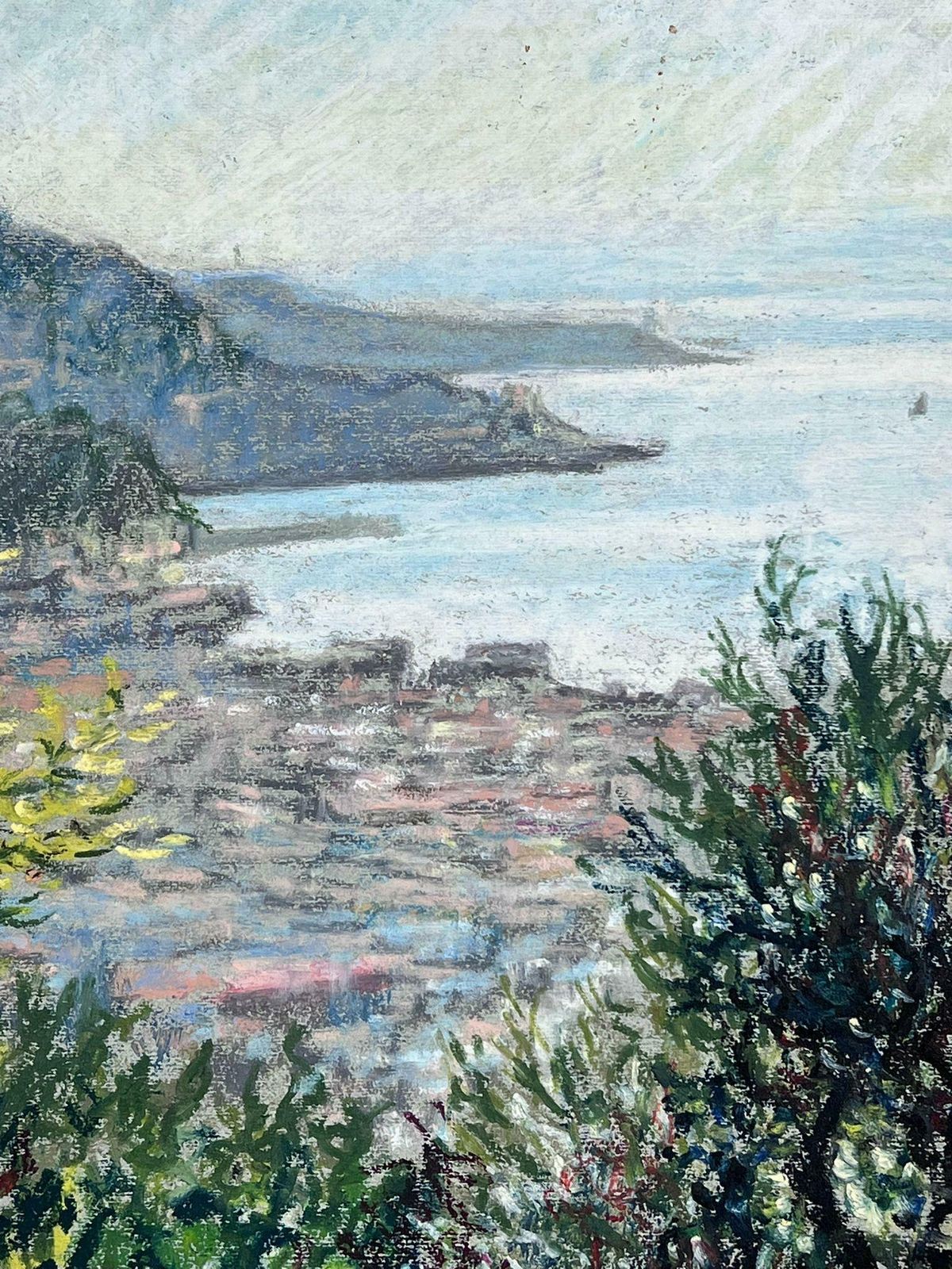 Josine Vignon1950s French Post Impressionist Provencal Olive Grove Hill Seascape 1950s photo vinterior