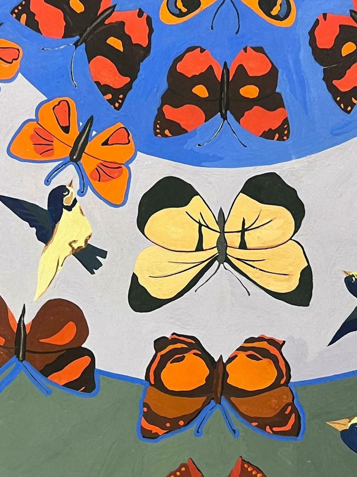 Sally Vaughancontemporary British Original Painting Butterfly Reflections Wallpaper Design1990 photo Art