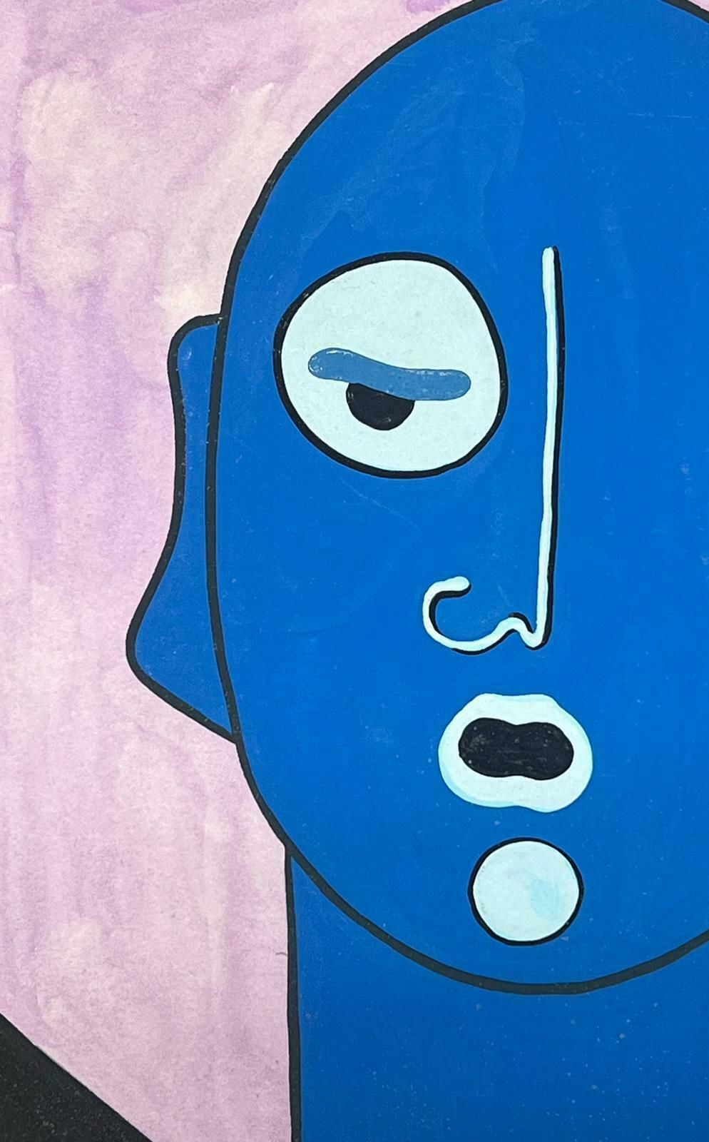 Sally Vaughantwo X Contemporary British Abstract Original Paintings Head Portrait Figures1990 photo furniture
