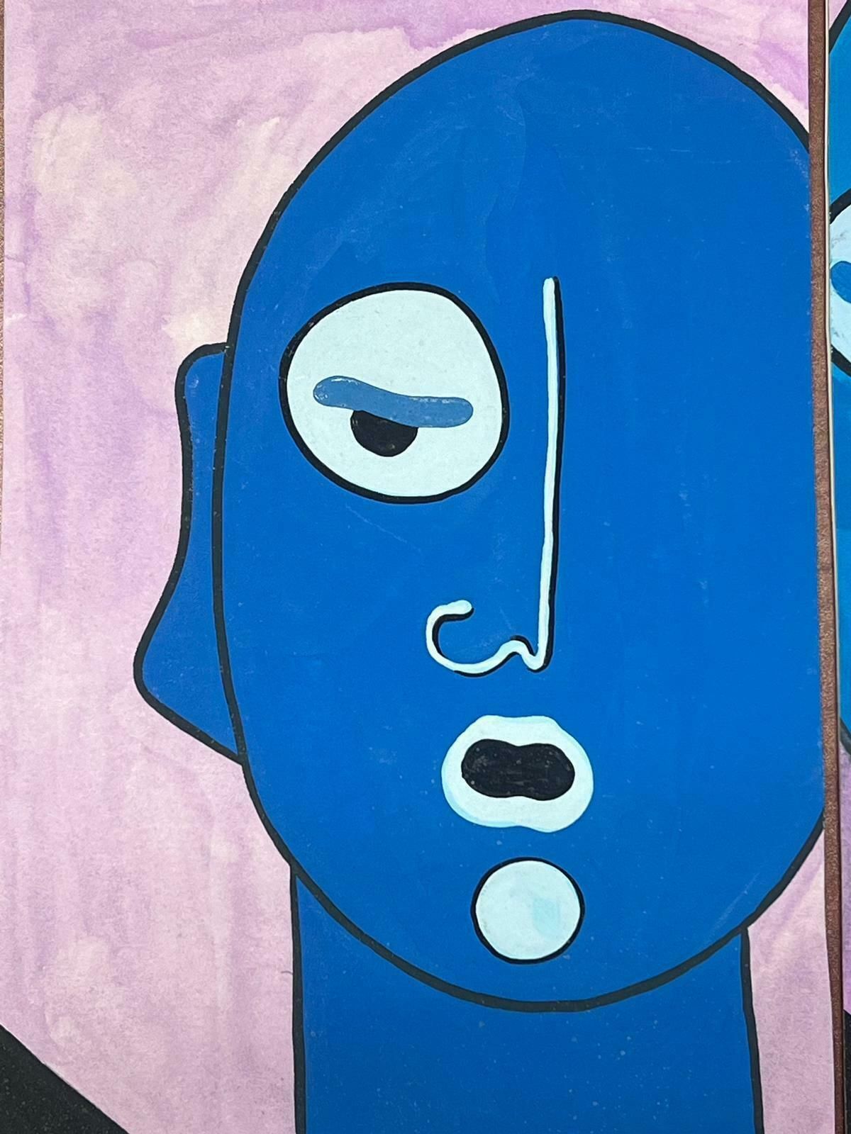 Sally Vaughantwo X Contemporary British Abstract Original Paintings Head Portrait Figures1990 photo for sale