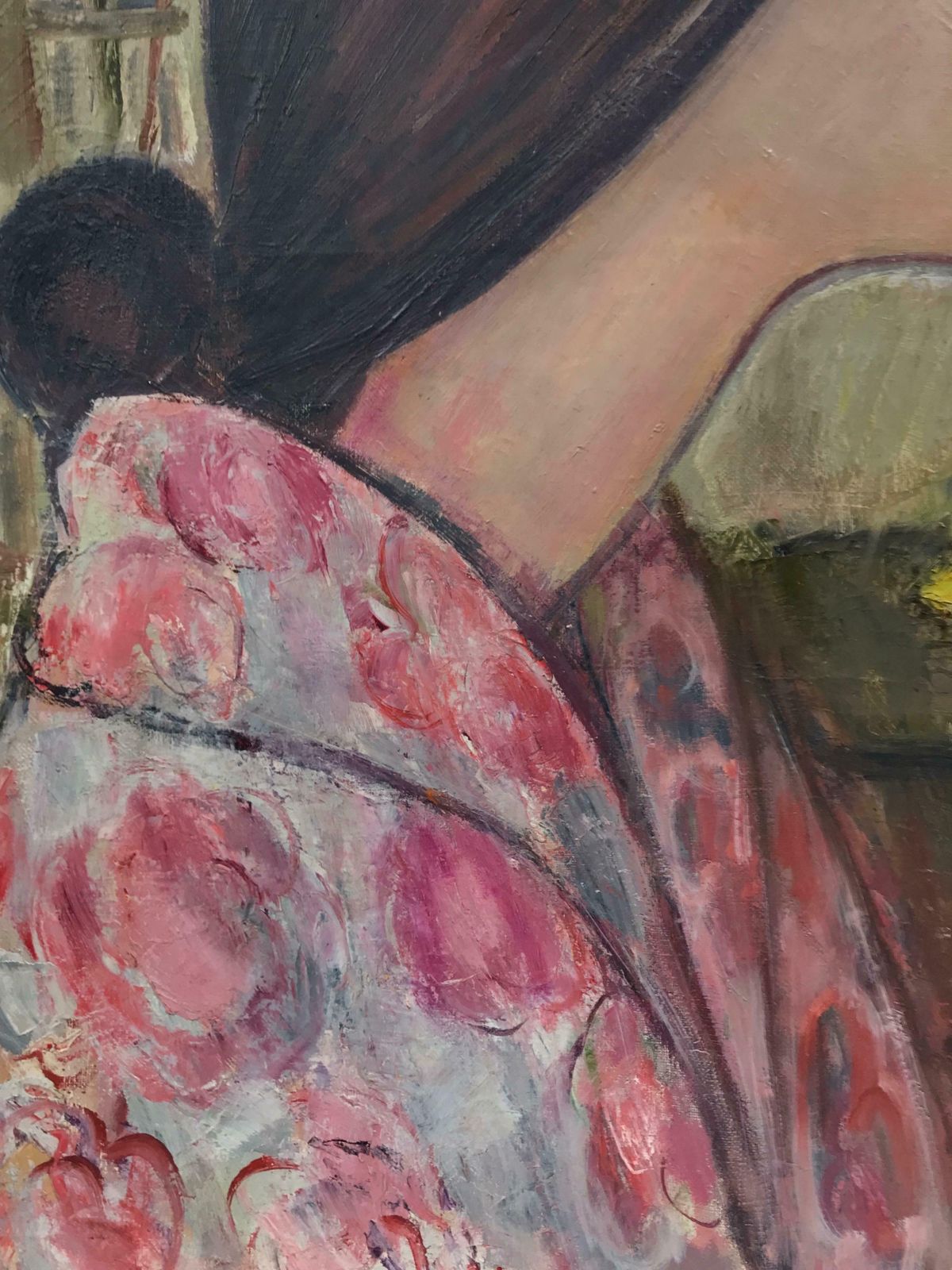 édouard Righetti (1924 2001)portrait Of Girl In Pink With Lemons, French Mid Century Post Impressionist Oil1950's photo furniture