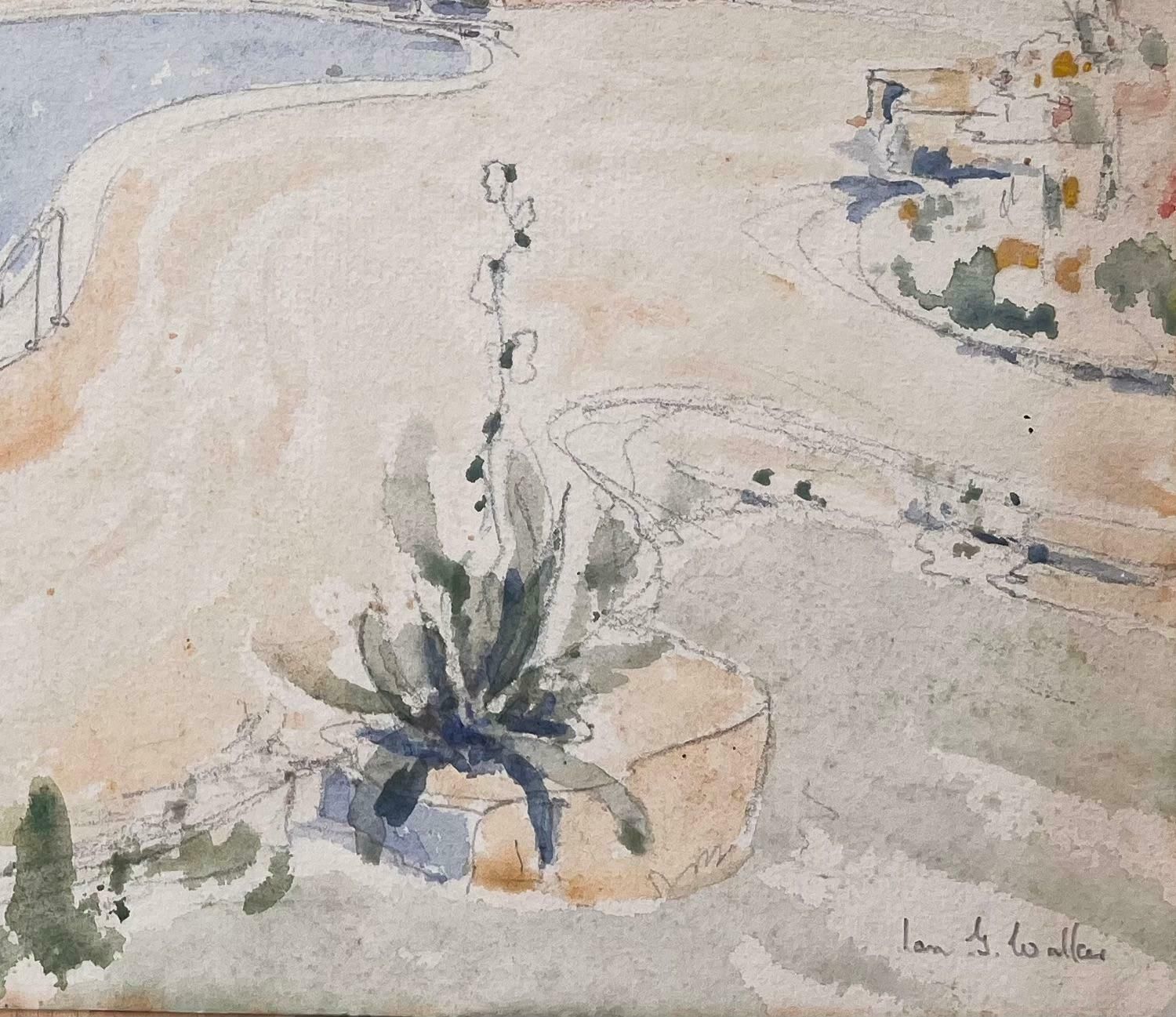 Ian G. Walkerfinely Detailed British Watercolor Topographical Of A Tropical Poolside Scene20th Century photo 318.0