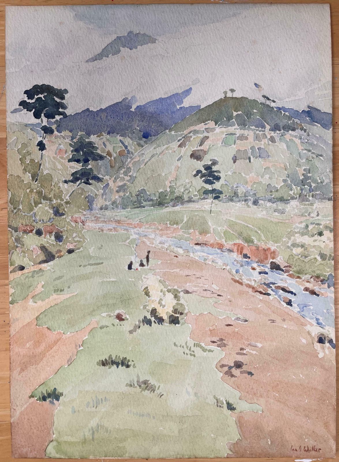 Ian G. Walkerfinely Detailed British Watercolor Topographical Of Mount Kenya In Kenya20th Century photo furniture