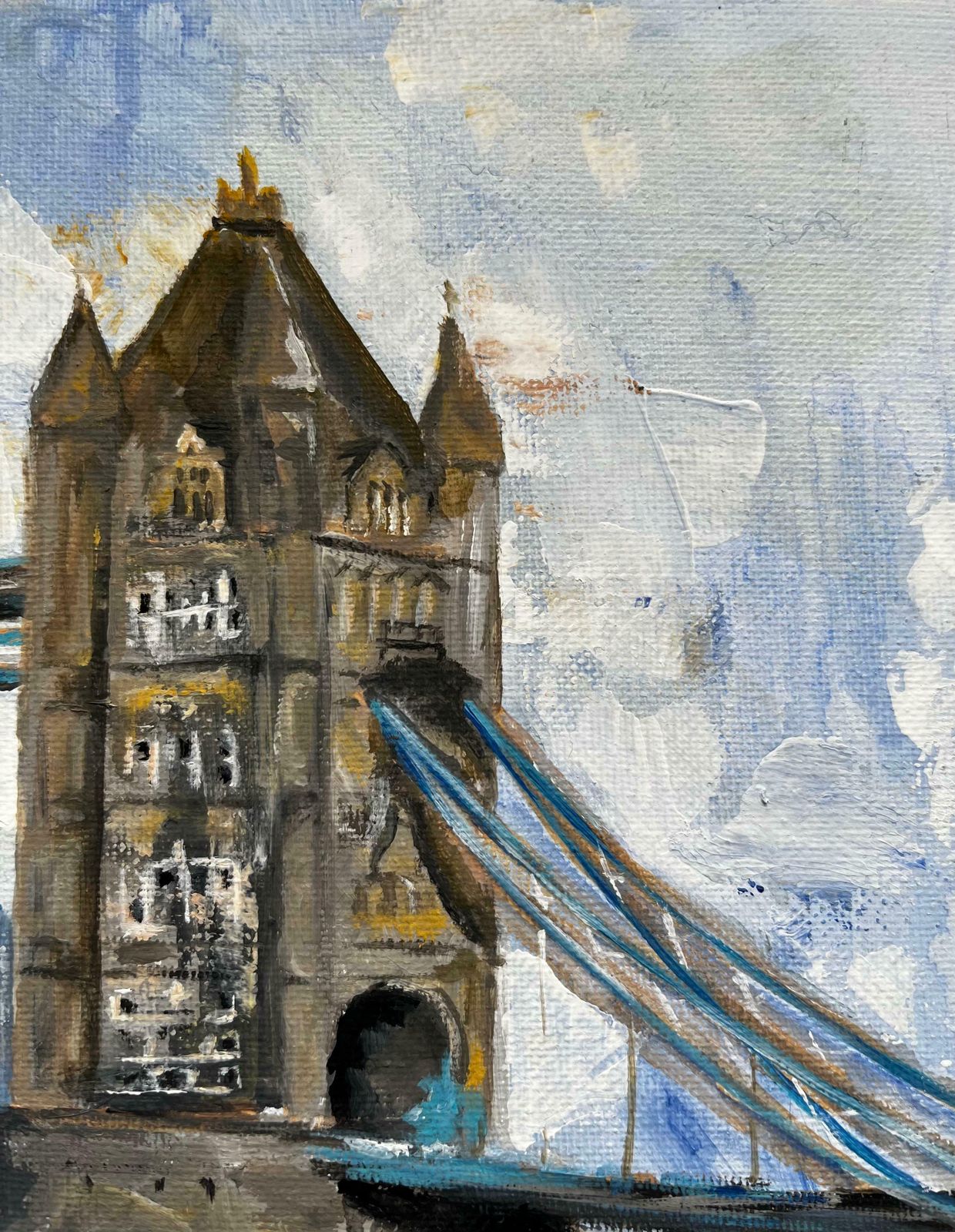 Minty Ramseylondon Bridge River Thames City Sky Contemporary British Artist Original Art2024 photo vinterior