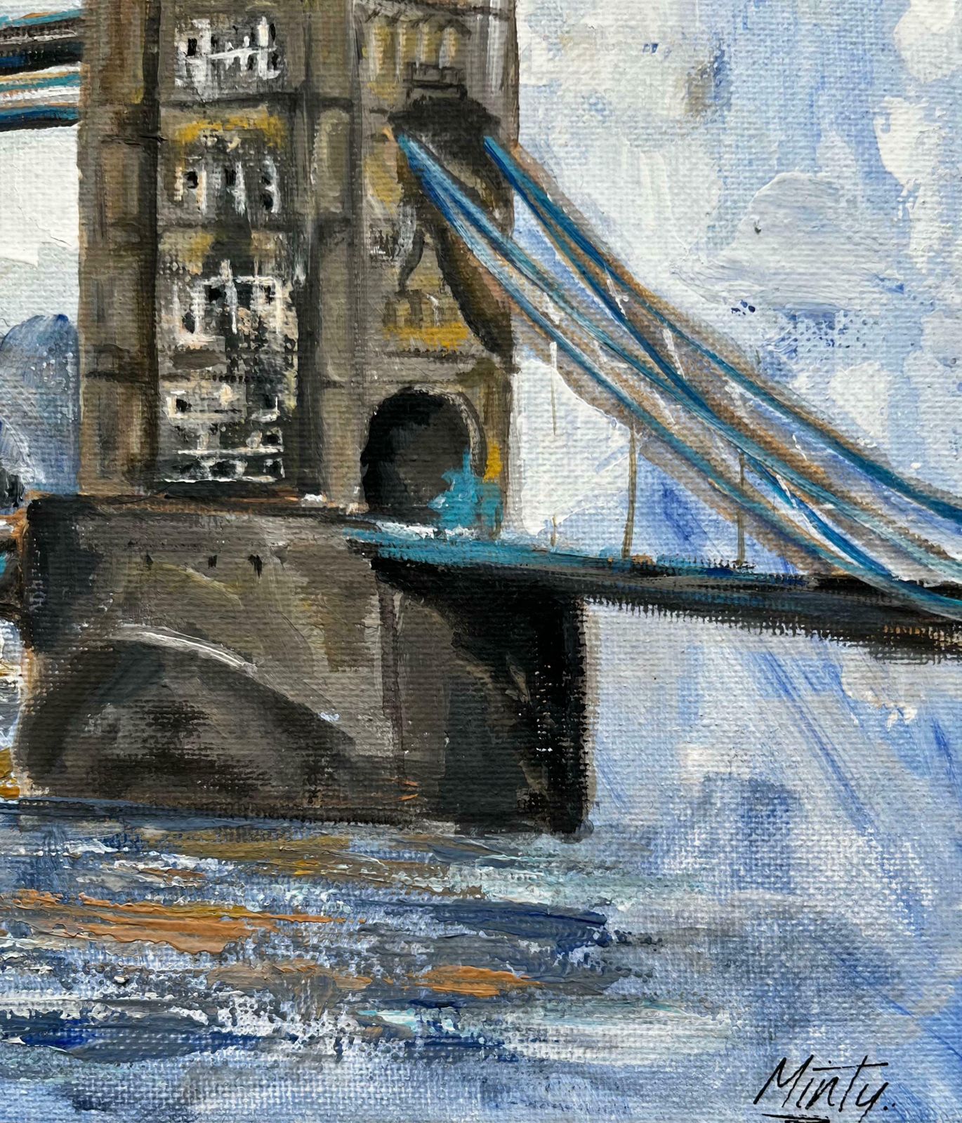 Minty Ramseylondon Bridge River Thames City Sky Contemporary British Artist Original Art2024 photo buy