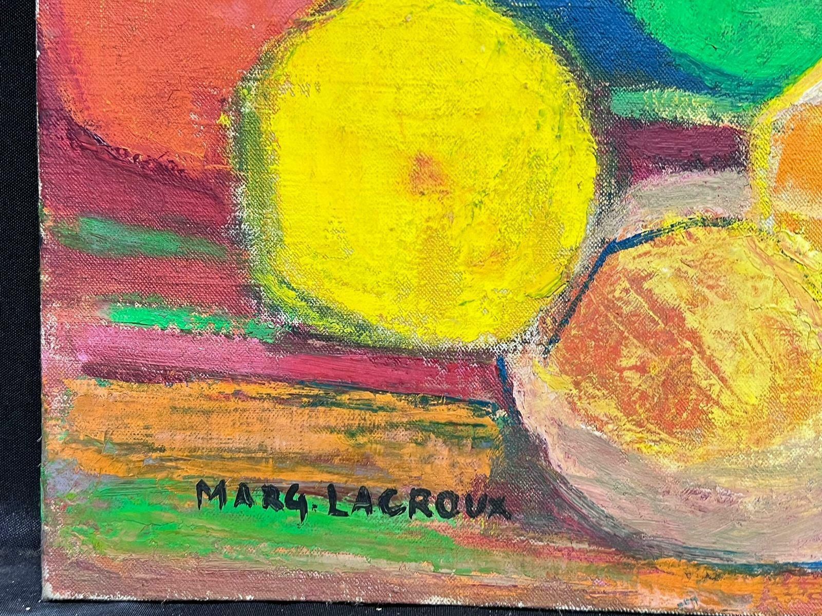 Marguerite Lacrouxmid 20th Century French Signed Oil Cubist Modernist Still Life Fruit1950's photo 1786.0