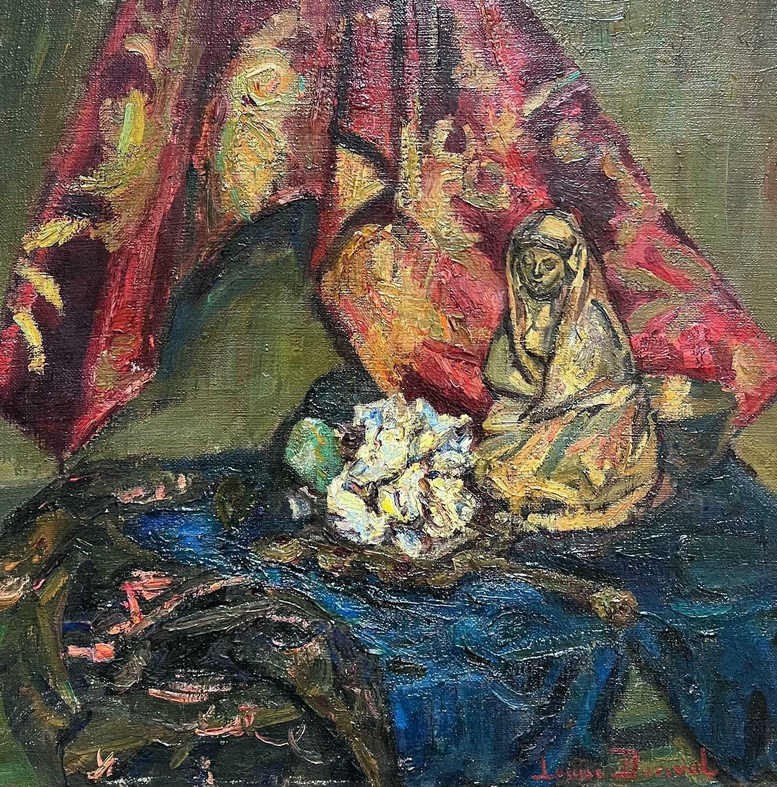 Louise Derival1900's French Post Impressionist Signed Oil Female Artist Still Life Objects1900's photo furniture