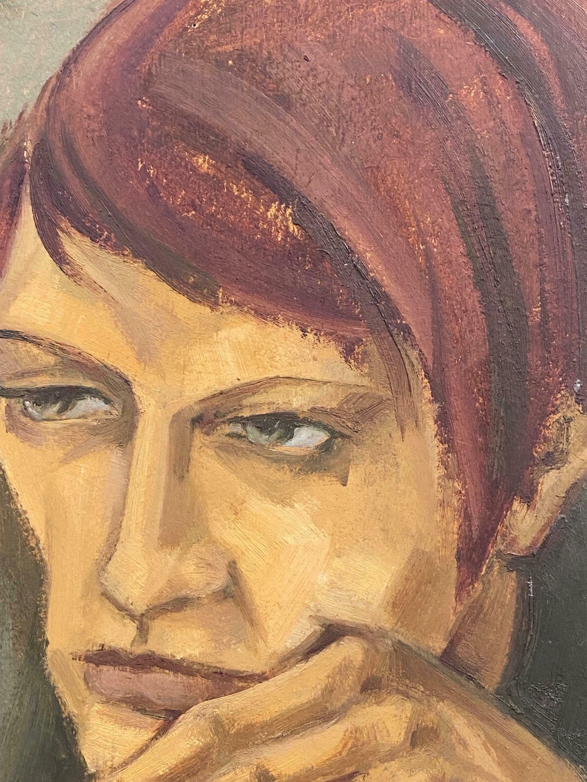 Elisabeth Hahn20th Century German Modernist Oil Painting, Portrait With Auburn Hair20th Century photo vinterior