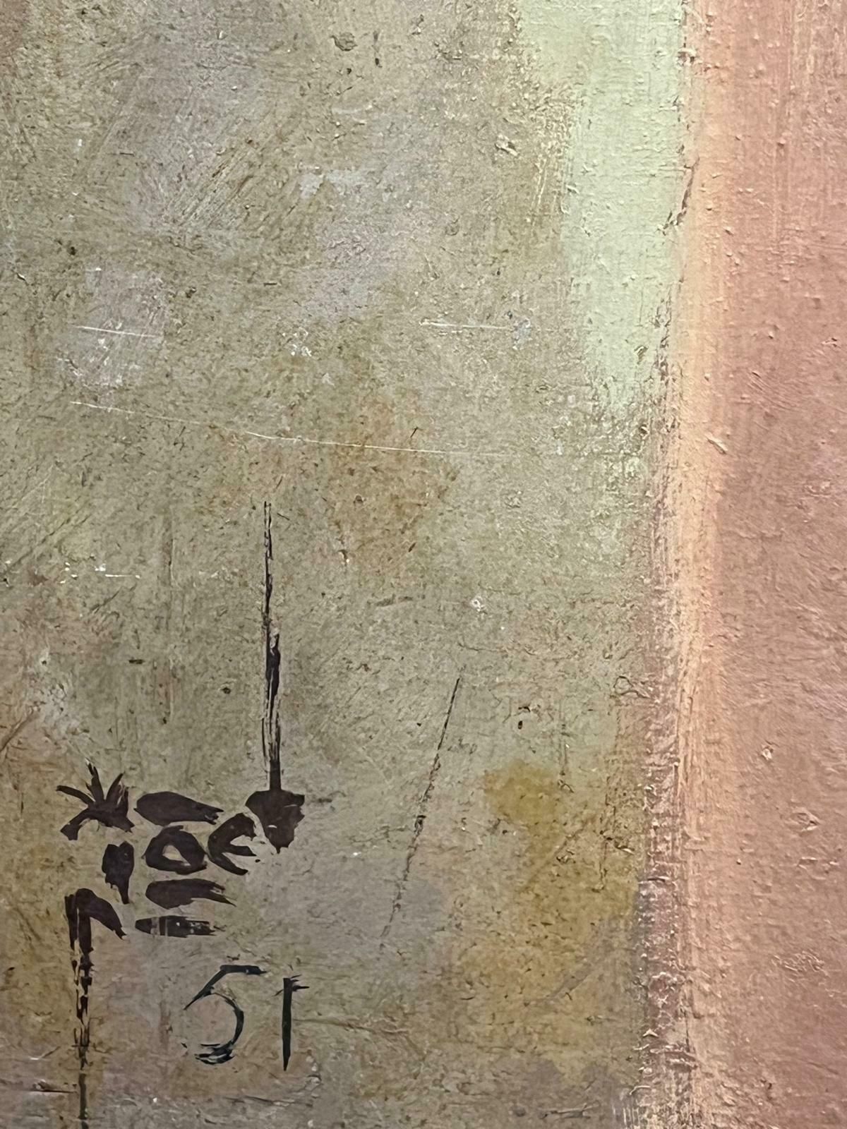 1950's French Large French Signed Oil Portrait Of Nude Lady Signed & Dated 1950's Mid Century1950's photo 923.0