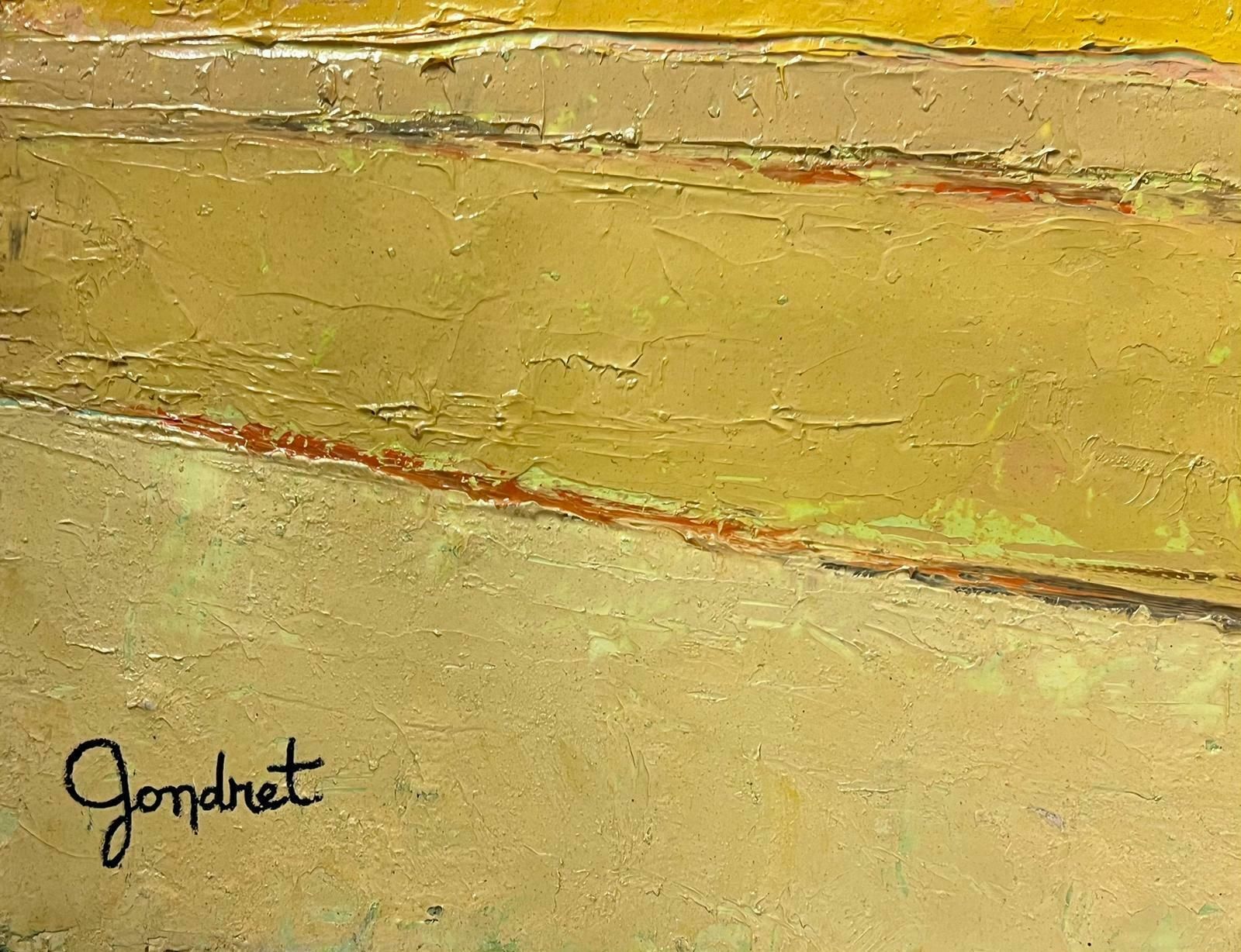 Lucien Gondretfrench Modernist 20th Century Oil Painting Yellow Landscape Cubist Composition photo for sale