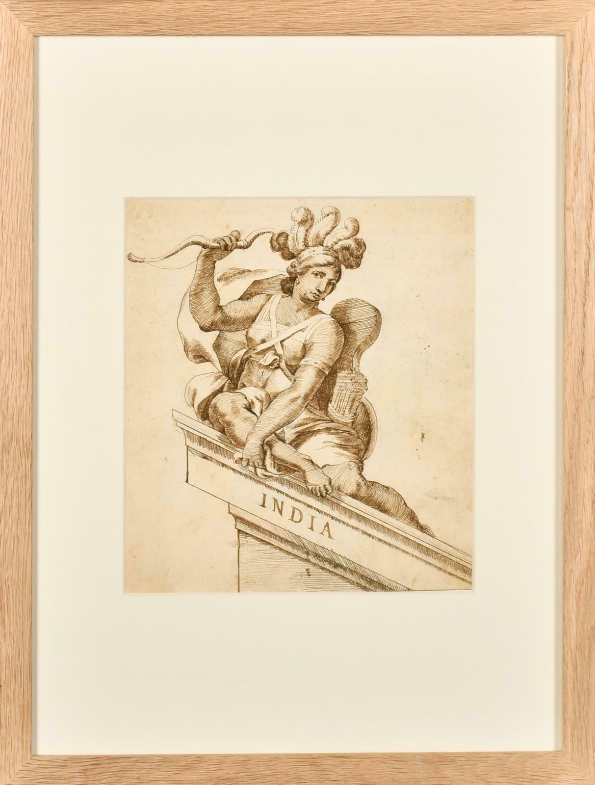 18thc Italian Old Masterfine 1700's Italian Old Master Ink & Wash Drawing Roman Allegorical India18th Century photo furniture