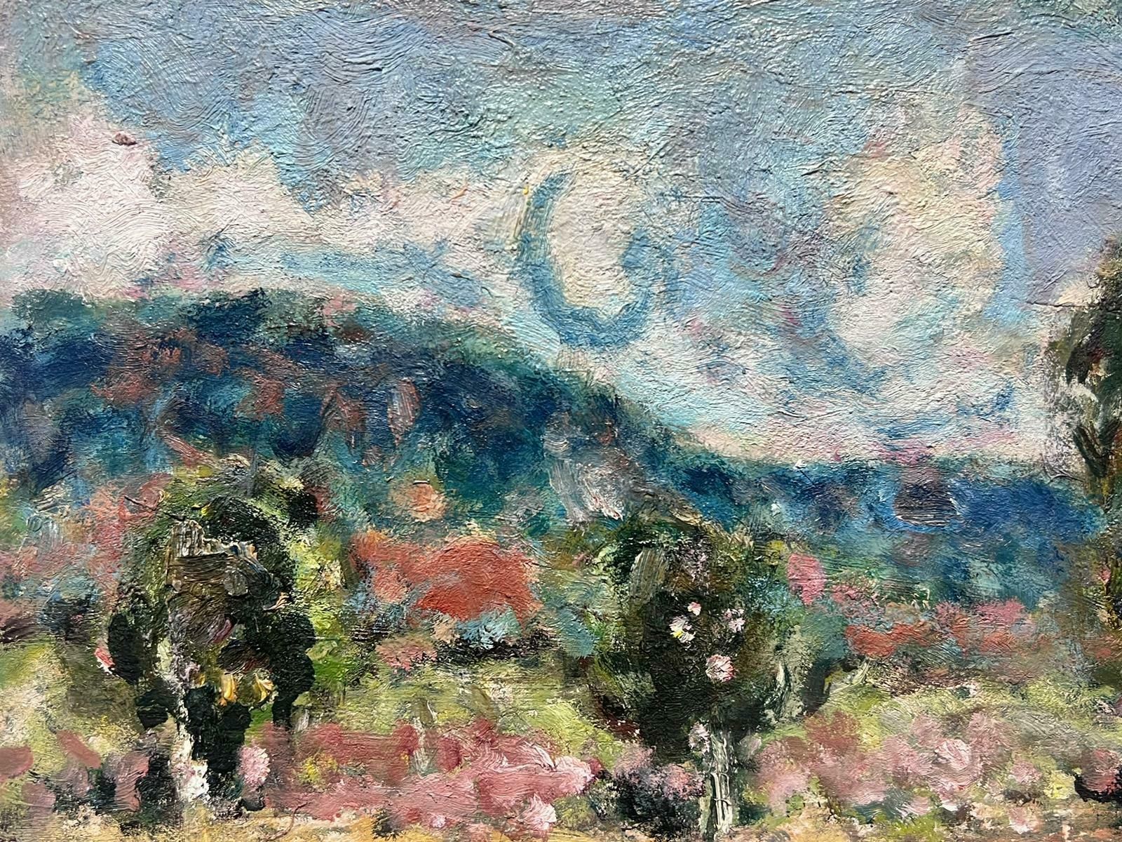 Georges Bousquaitmid 20th Century French Post Impressionist Signed Oil Fluffy Clouds Landscape photo for sale