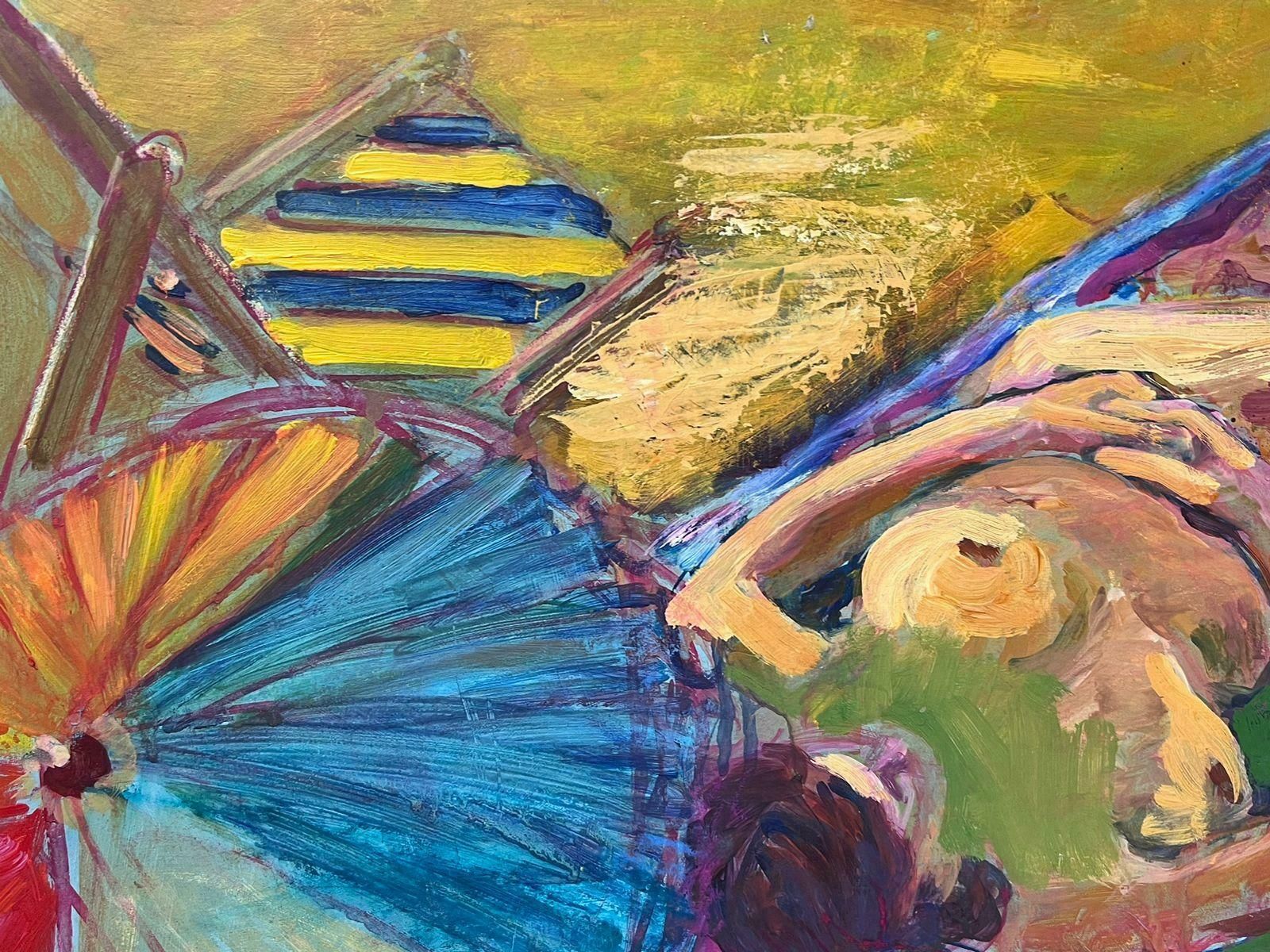 Helen Greenfieldnude Lady Sunbathing On Beach British Modernist 20th Century Oil Painting photo vinterior
